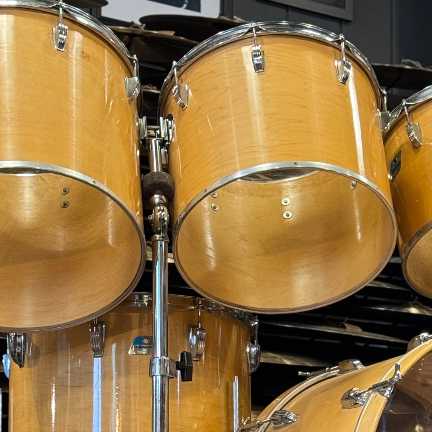 VINTAGE 1970's Ludwig Concert Tom kit in Natural Thermogloss - 14x22, 9x13, 10x14, 12x15, 14x16, 16x18