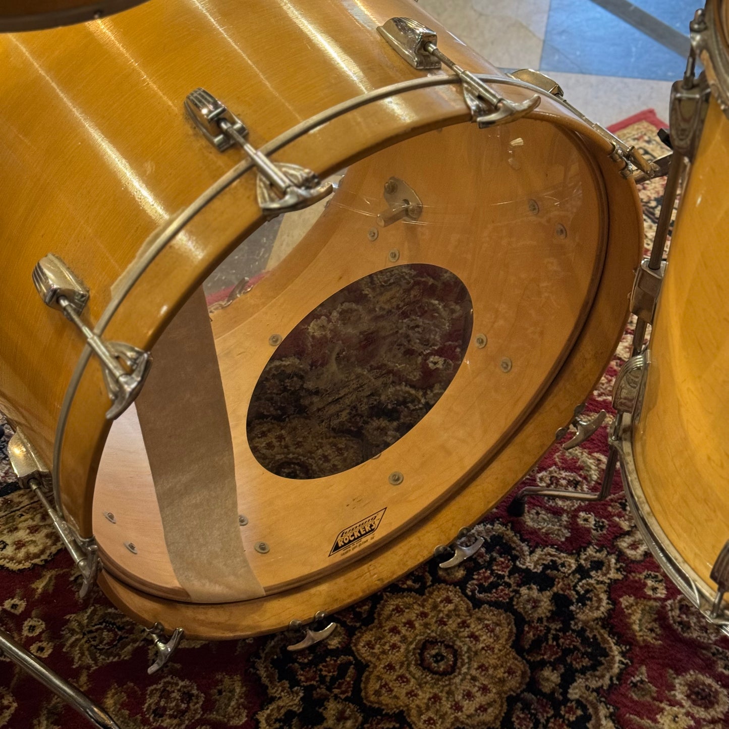 VINTAGE 1970's Ludwig Concert Tom kit in Natural Thermogloss - 14x22, 9x13, 10x14, 12x15, 14x16, 16x18