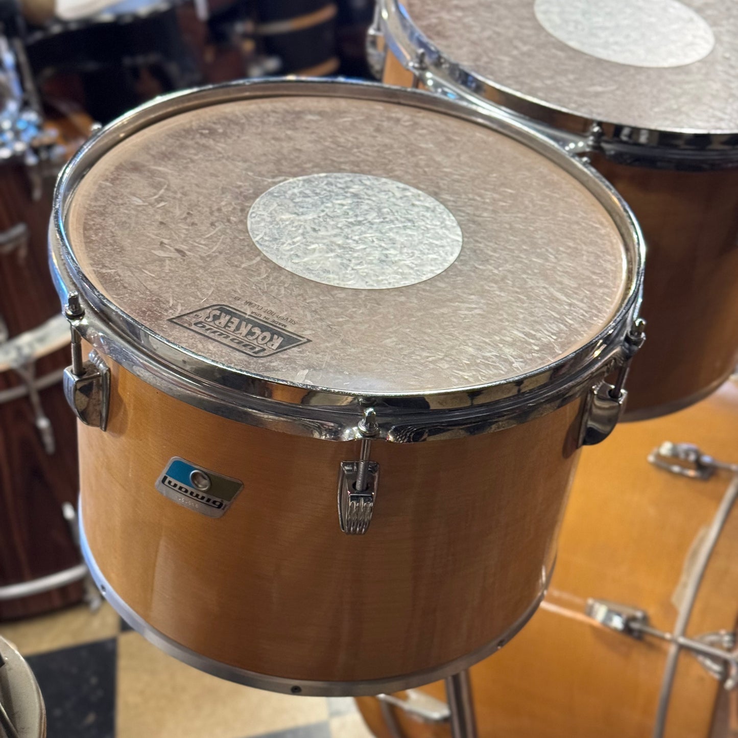 VINTAGE 1970's Ludwig Concert Tom kit in Natural Thermogloss - 14x22, 9x13, 10x14, 12x15, 14x16, 16x18