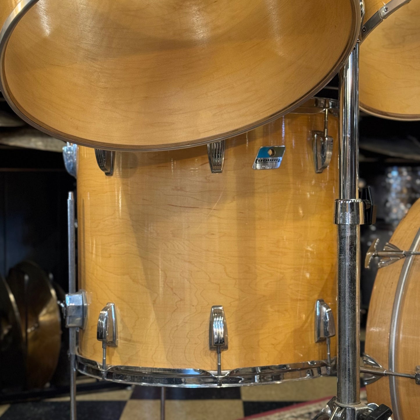 VINTAGE 1970's Ludwig Concert Tom kit in Natural Thermogloss - 14x22, 9x13, 10x14, 12x15, 14x16, 16x18