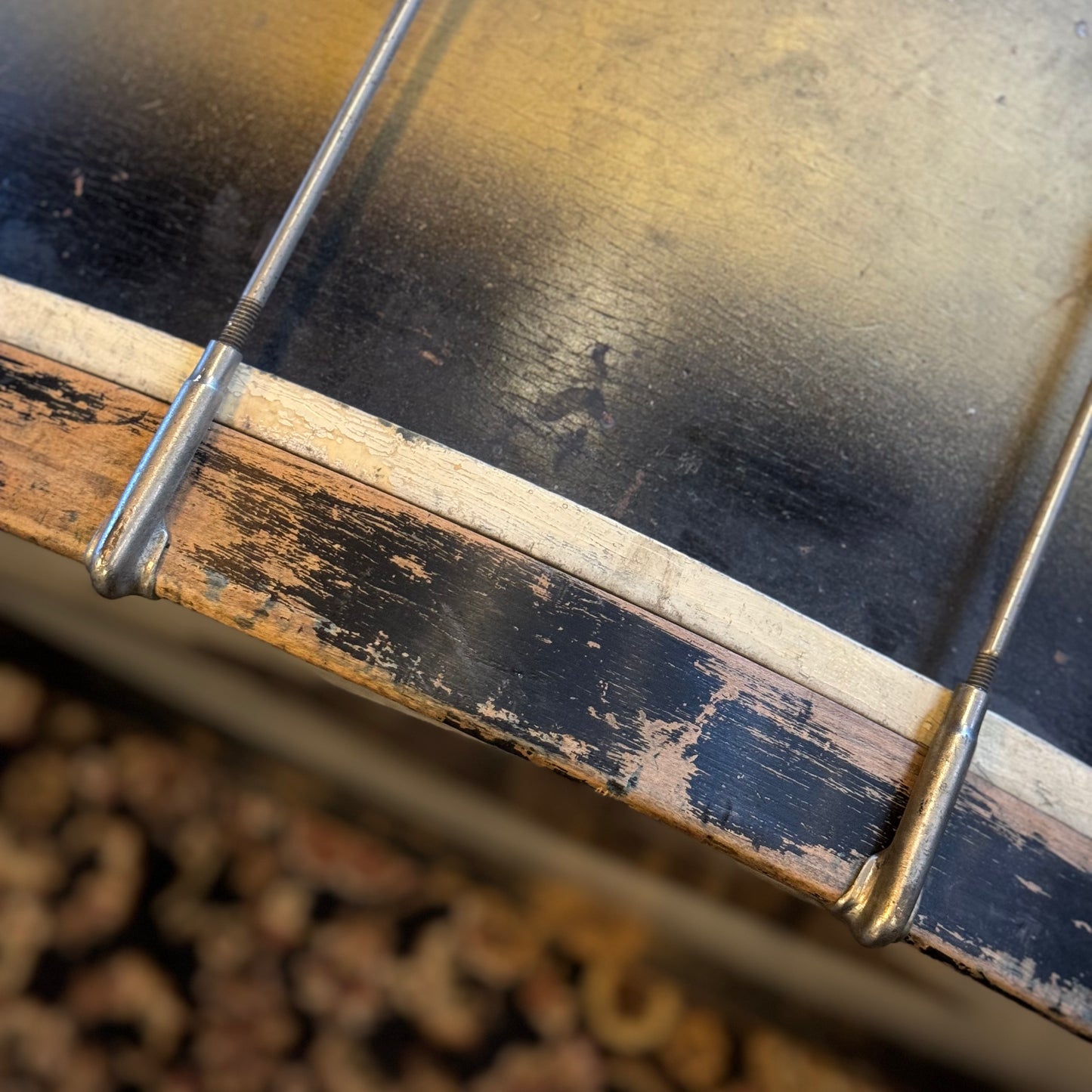 VINTAGE 1930's Ludwig & Ludwig 14x28 Bass Drum in Black & Gold Duco