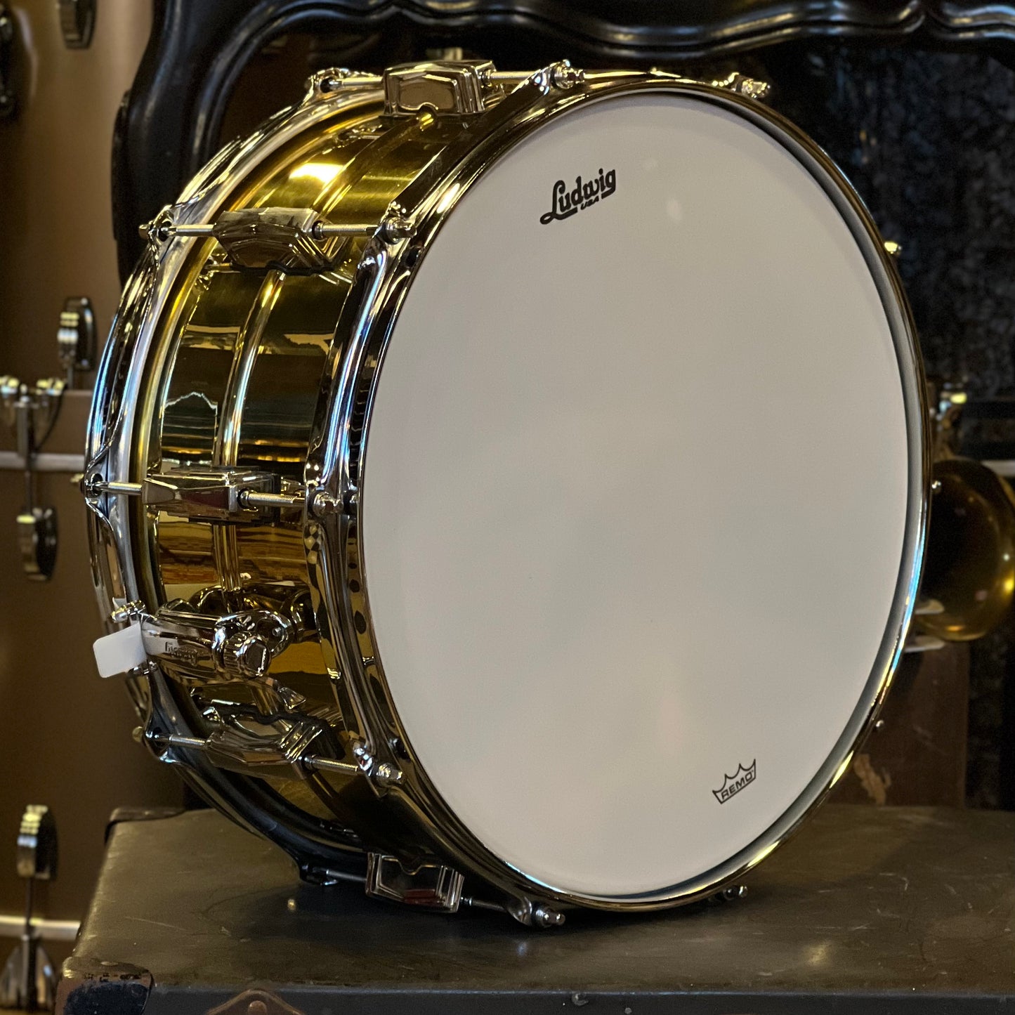 USED Ludwig 6.5x14 Super Brass w/ Imperial Lugs and Nickel Hardware