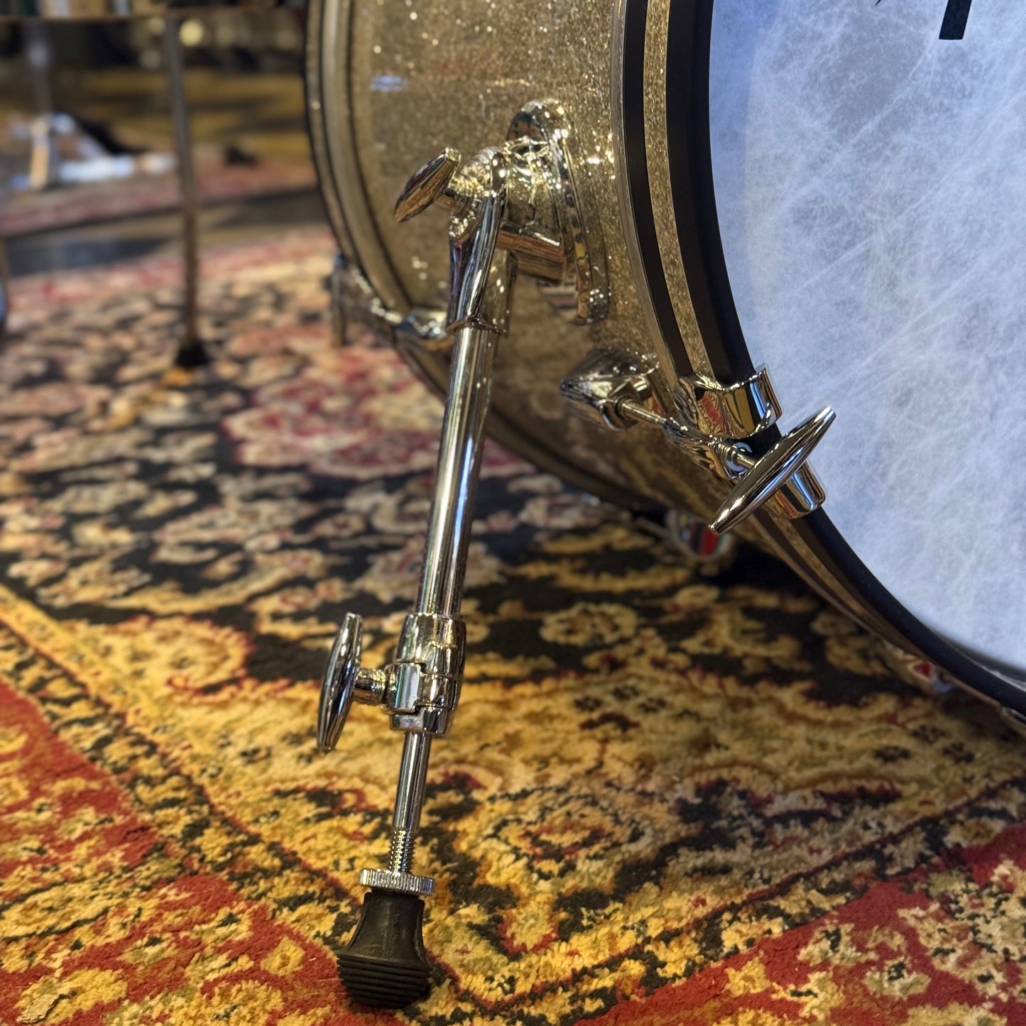 NEW Gretsch USA Custom Drum Set in Silver Glass Glitter - 14x18, 8x12, 14x14