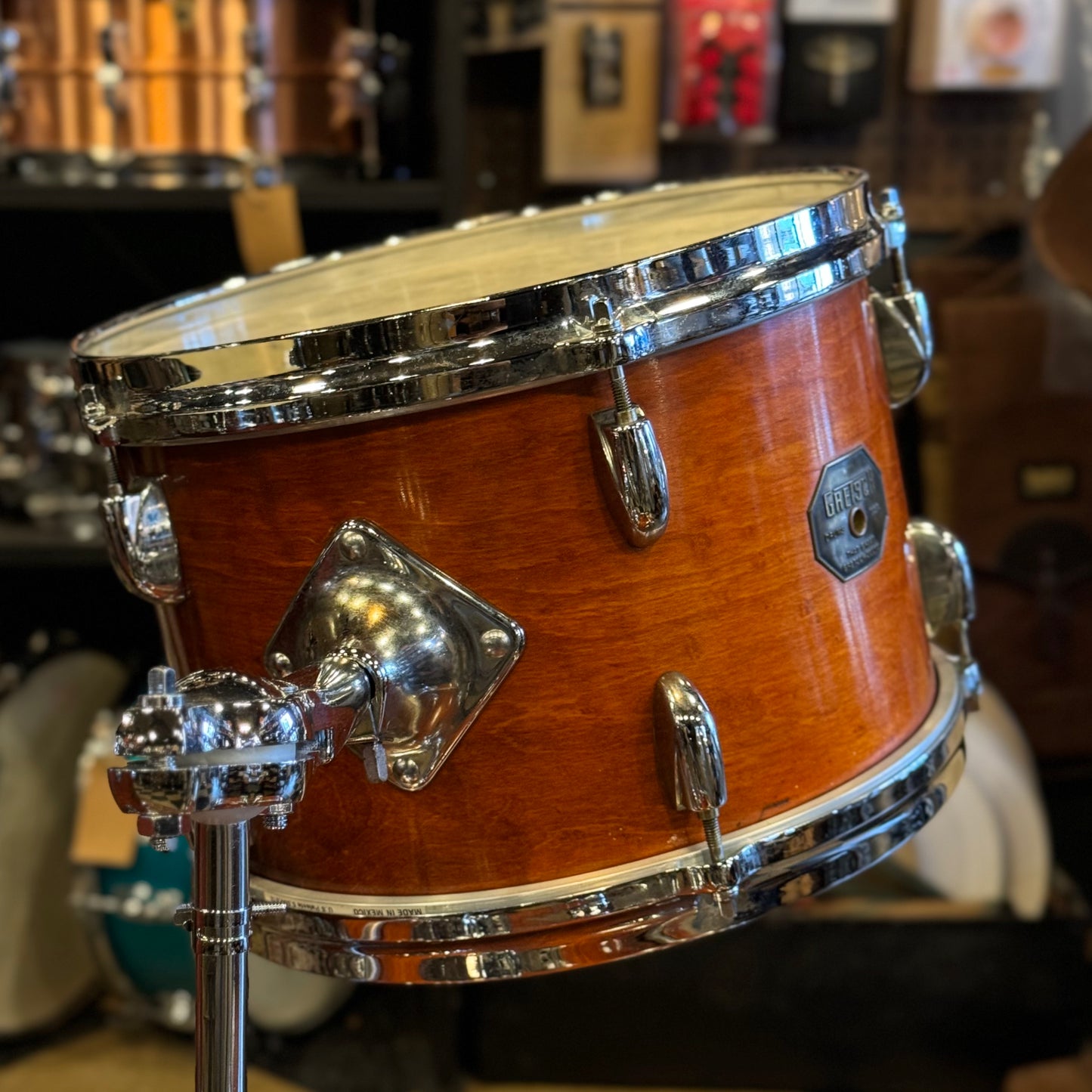 VINTAGE 1972 Gretsch "Drop G" Stop Sign Badge Bop Outfit in Walnut Gloss - 14x18, 8x12, 14x14
