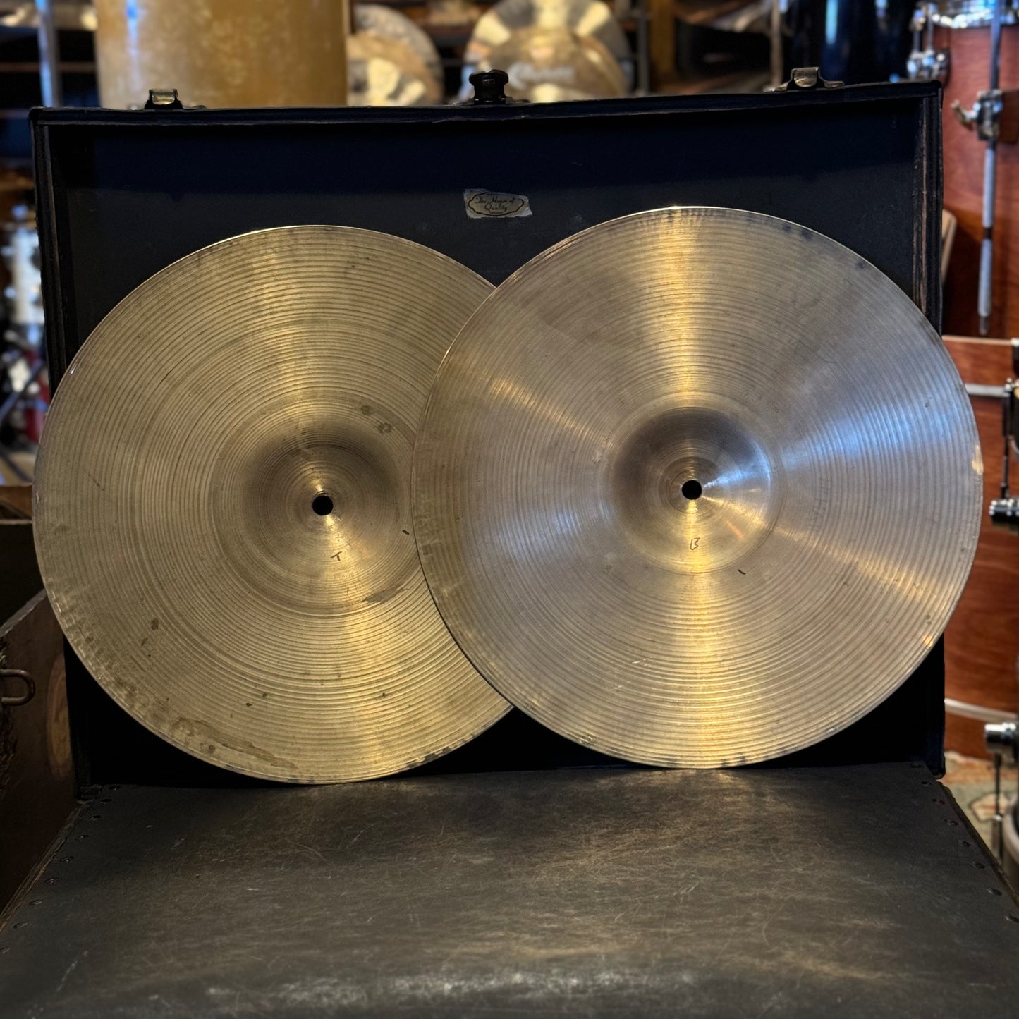 VINTAGE 1960's A. ZIldjian 14" Thin Hi-Hats - 792/858g
