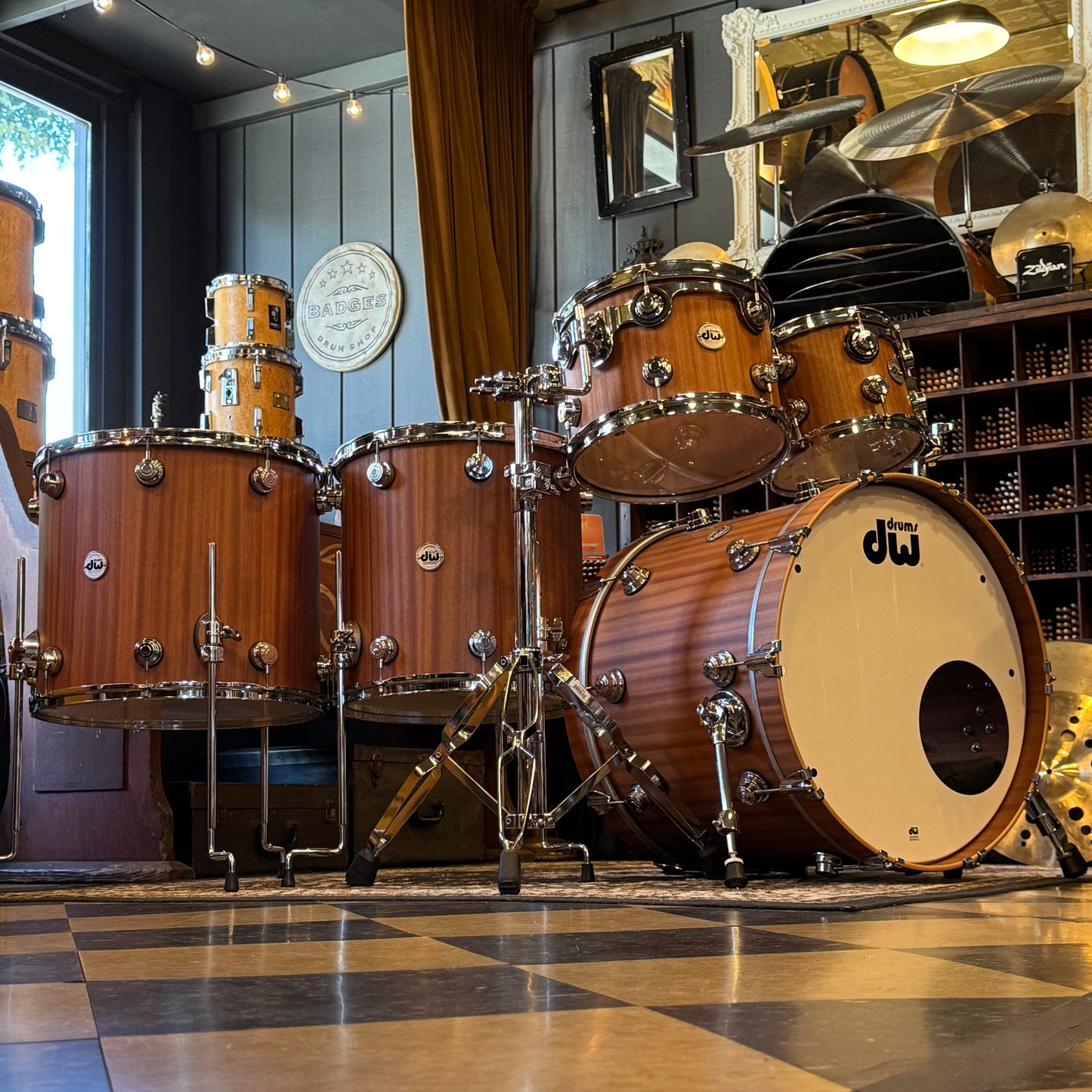 USED DW Collectors Maple Mahogany in Natural Hard Satin Mahogany - 16x22, 8x10, 9x13, 16x16, 16x18