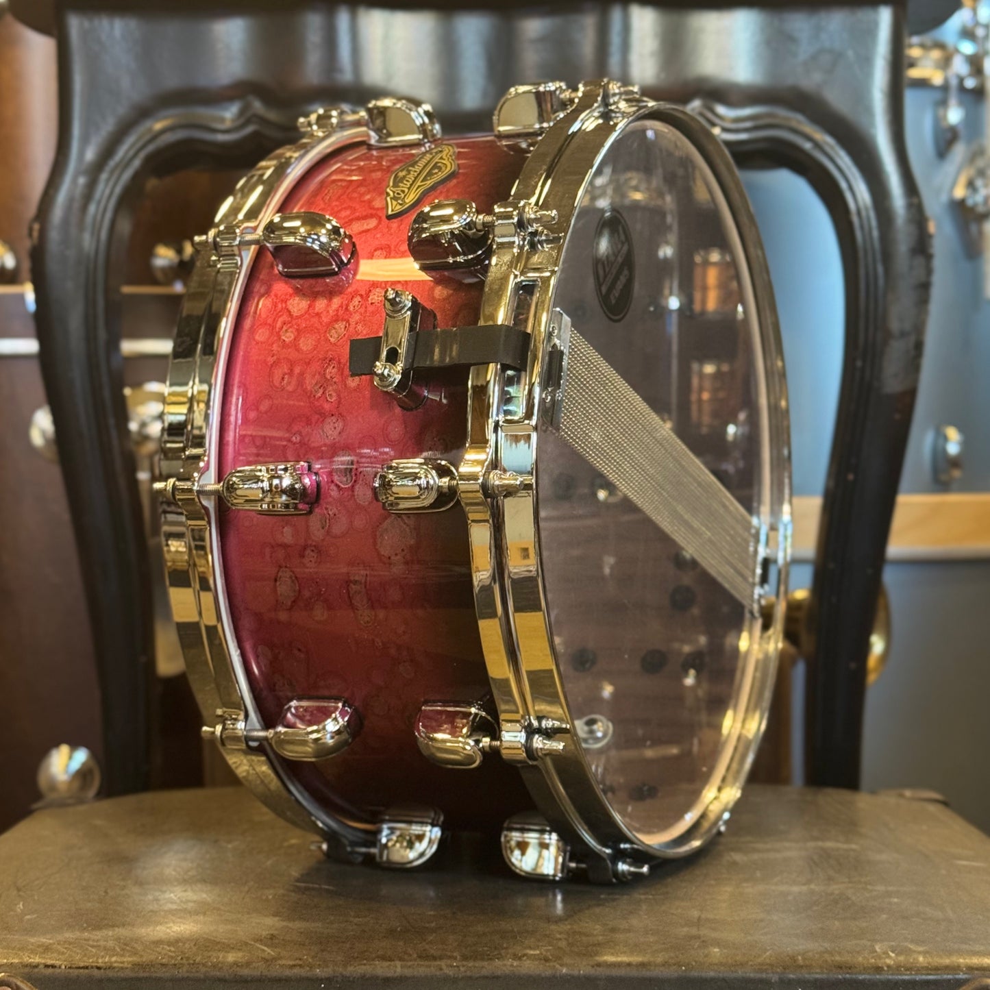 USED Tama 6.5x14 Starclassic Walnut/Birch Snare Drum in Molten Raspberry Burst