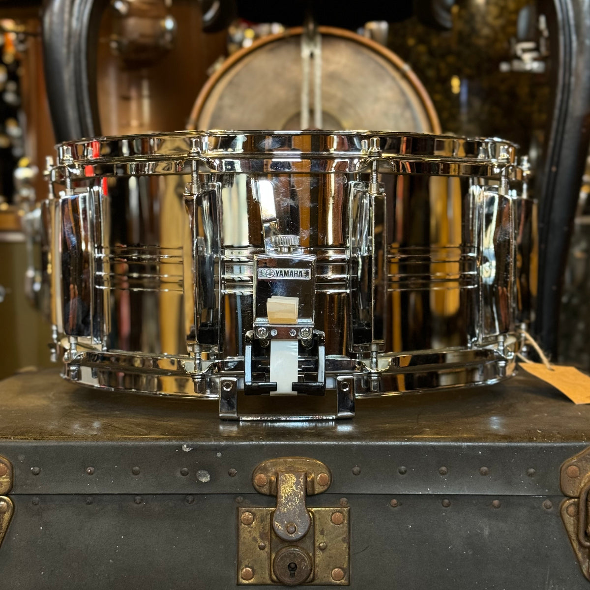 VINTAGE 1980's Yamaha 6.5x14 SD965MA Steel Snare Drum Badges Drum Shop