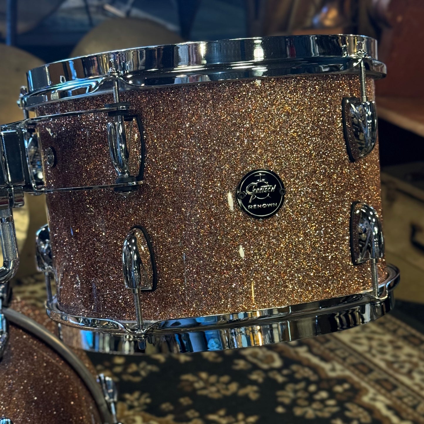 NEW Gretsch Renown 3pc Bop Outfit in Champagne Sparkle Lacquer - 14x18, 8x12, 14x14