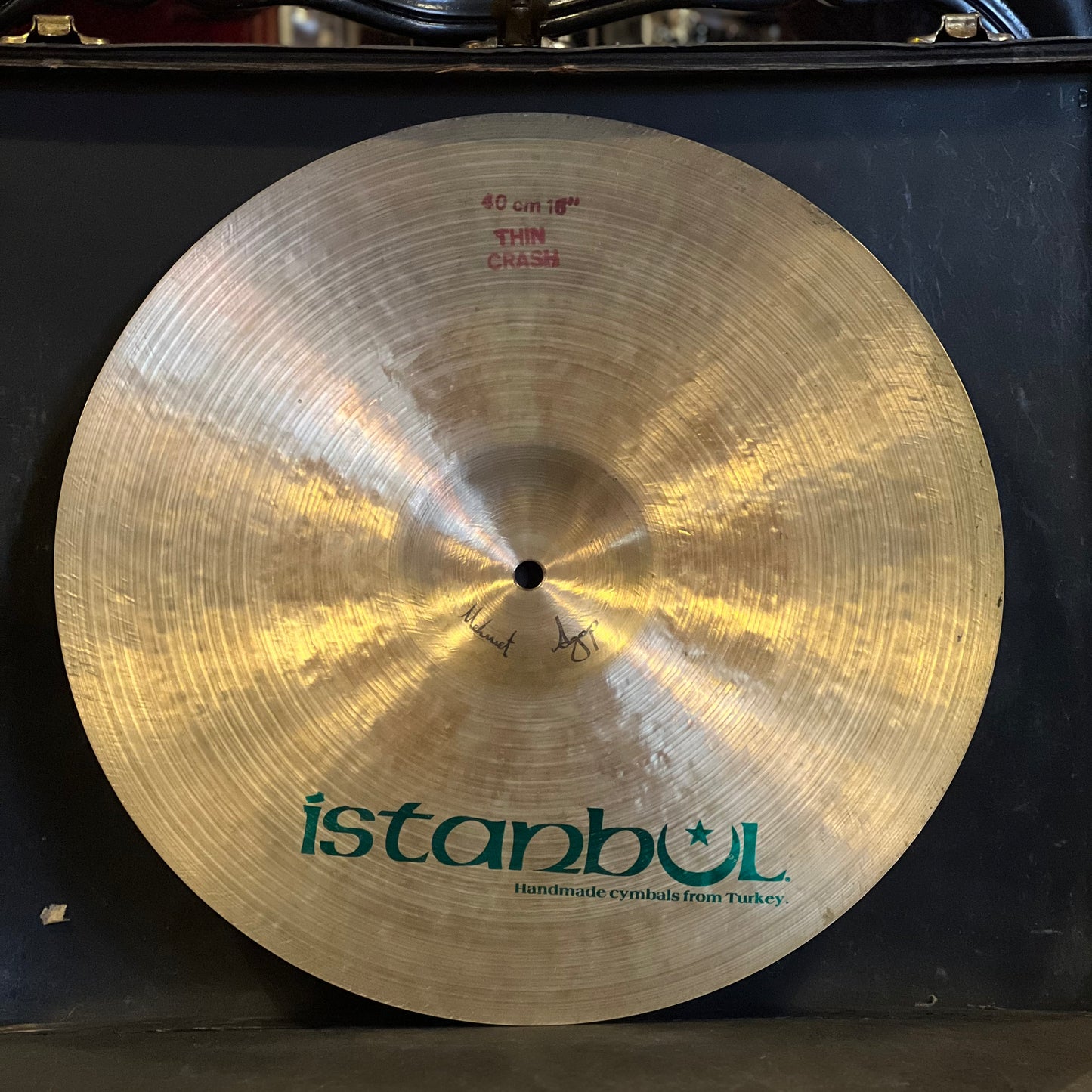 VINTAGE 1980's Istanbul Pre-Split Green Label 16" Thin Crash Cymbal - 874g