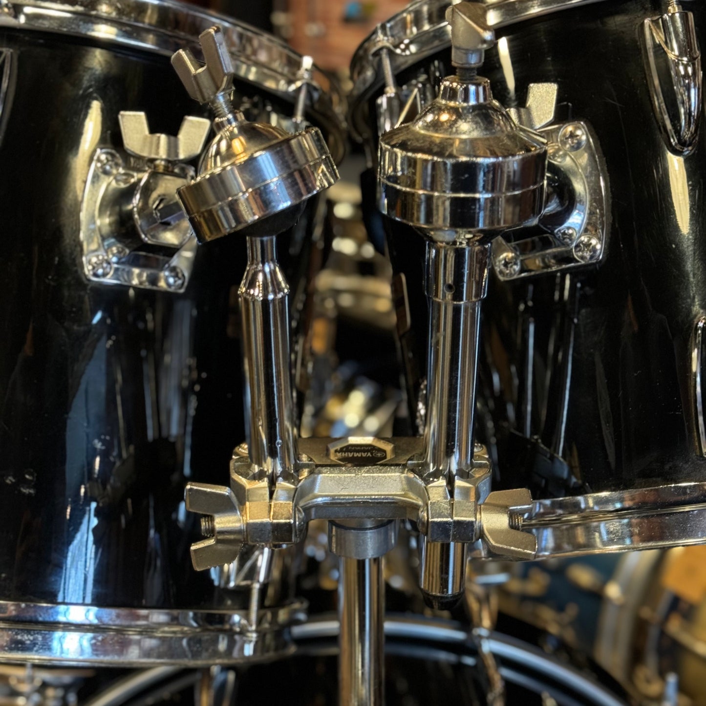 VINTAGE 1980's Yamaha Turbo Tour Custom In Black Lacquer - 18x22, 10x10, 12x12, 12x14, 14x16