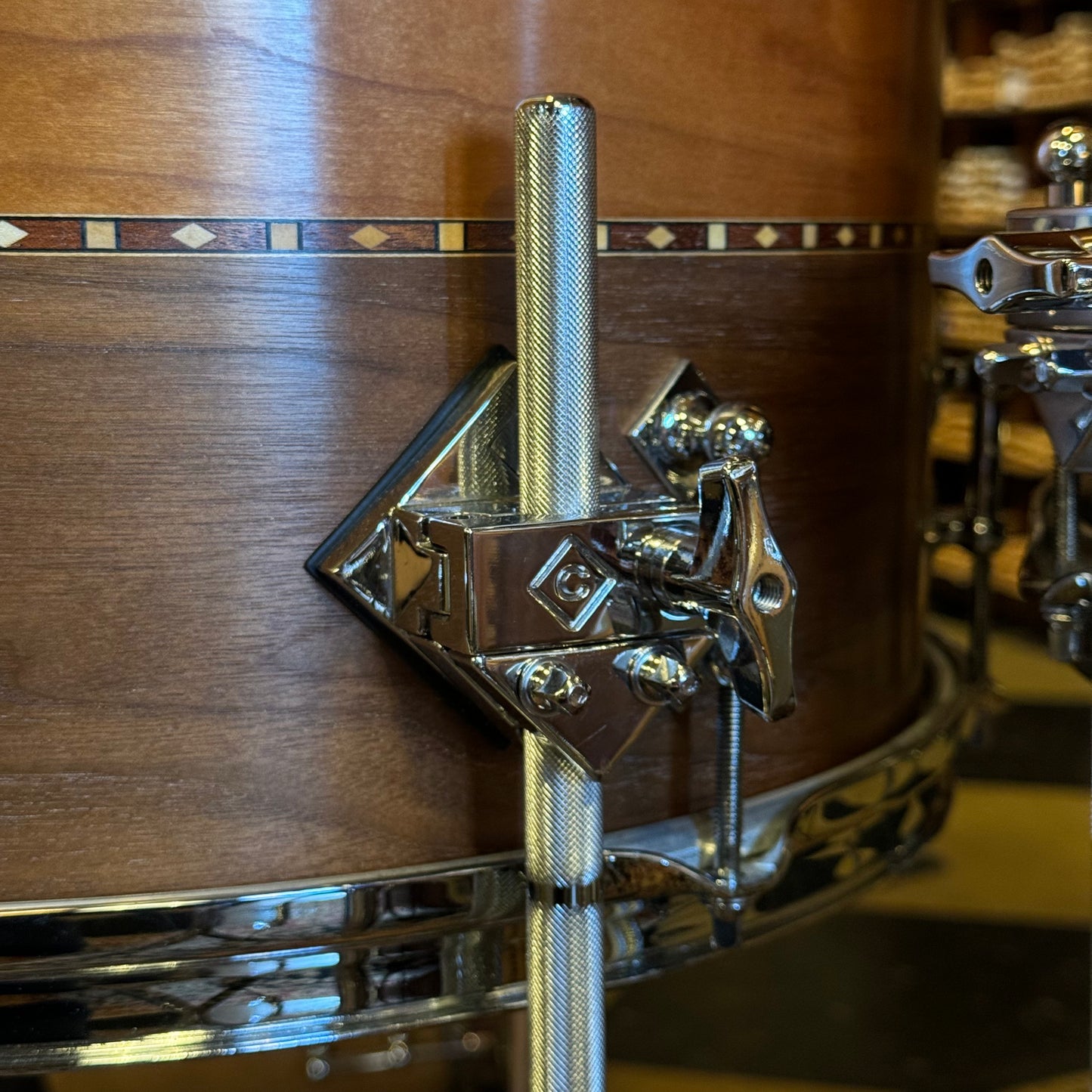 USED 2016 Craviotto Custom Shop Stacked Walnut/Cherry/Walnut Drum Set w/ Dual Walnut inlay- 16x22, 8x10, 10x12, 12x14, 14x16