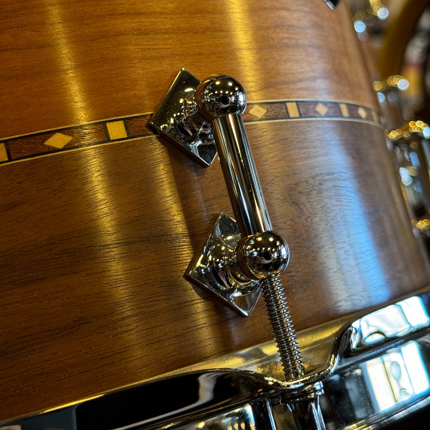 USED 2016 Craviotto Custom Shop Stacked Walnut/Cherry/Walnut Drum Set w/ Dual Walnut inlay- 16x22, 8x10, 10x12, 12x14, 14x16
