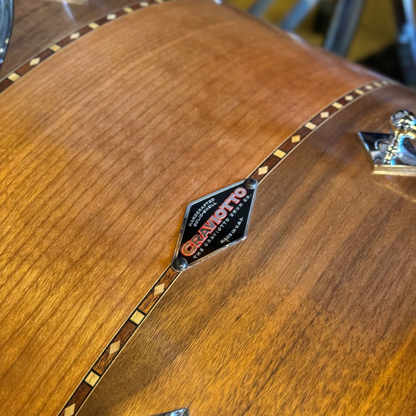 USED 2016 Craviotto Custom Shop Stacked Walnut/Cherry/Walnut Drum Set w/ Dual Walnut inlay- 16x22, 8x10, 10x12, 12x14, 14x16