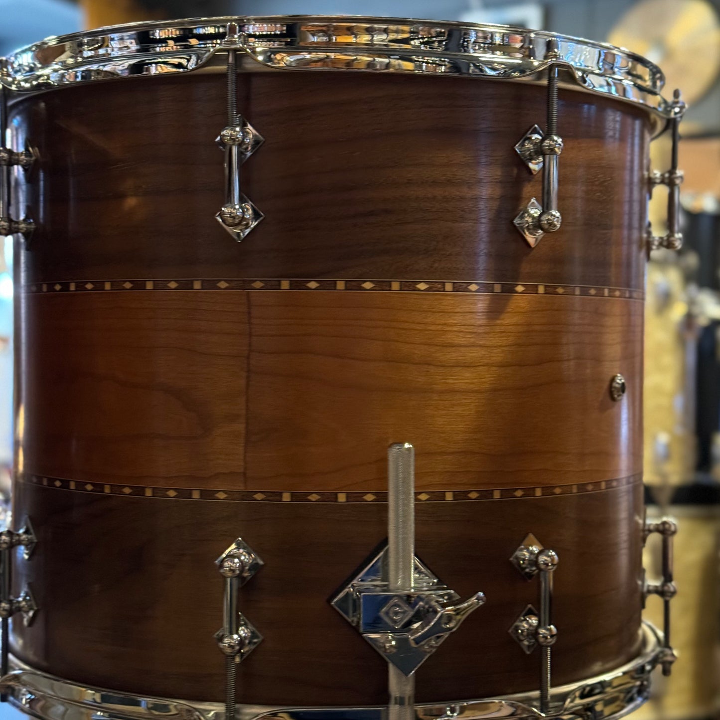 USED 2016 Craviotto Custom Shop Stacked Walnut/Cherry/Walnut Drum Set w/ Dual Walnut inlay- 16x22, 8x10, 10x12, 12x14, 14x16