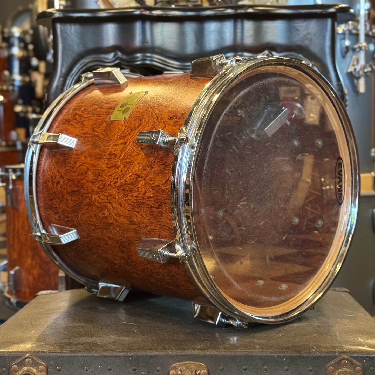 VINTAGE 1980's Sonor 14x14 Signature Horst Link Heavy Beech Shell Tom in African Bubinga