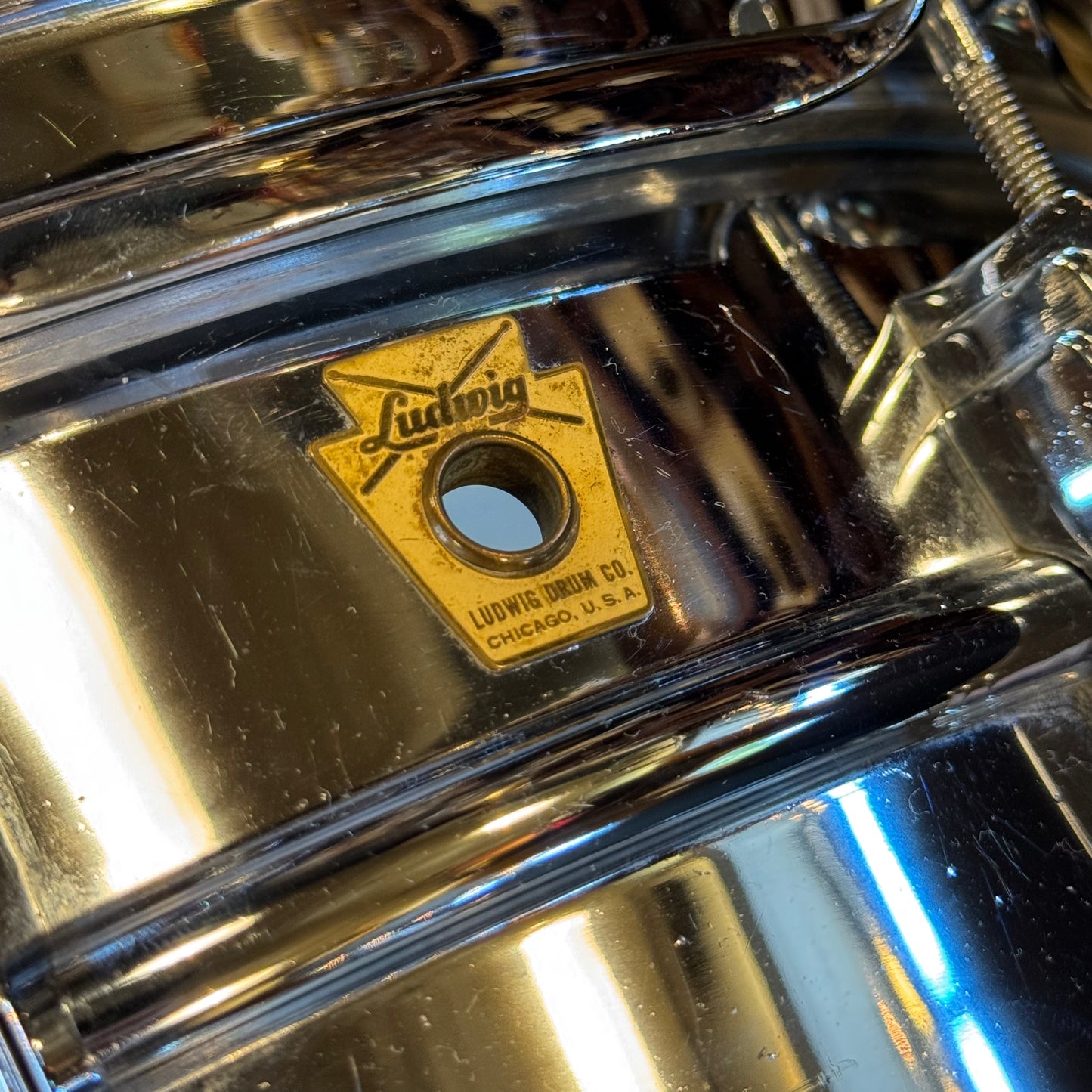 VINTAGE 1960's Ludwig 5x14 Super Sensitive Aluminum Snare Drum