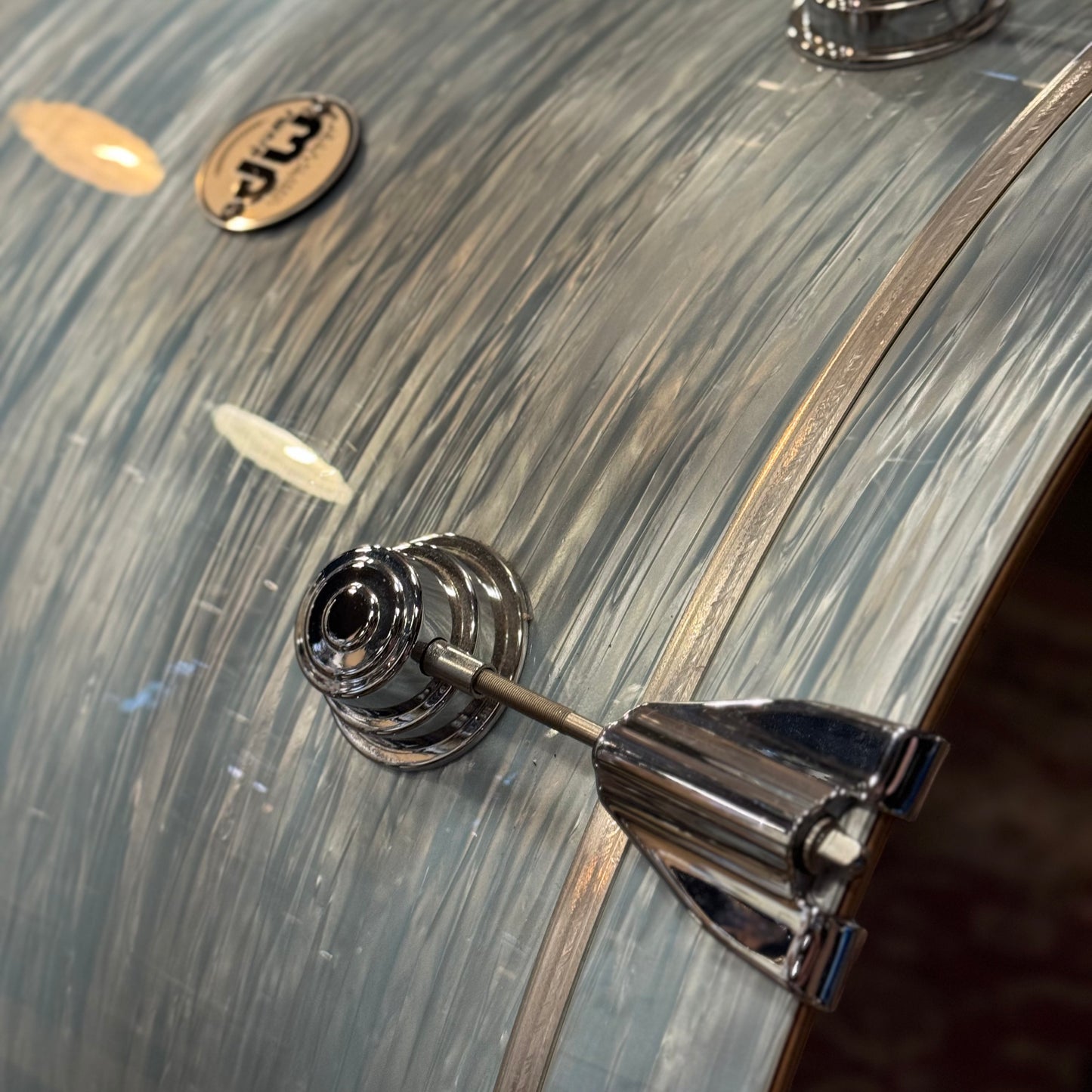 USED DW Collectors Series in Pale Blue Oyster (Birch Toms, Maple/Mahogany Bass Drum) - 16x24, 8x10, 9x12, 14x14, 16x16
