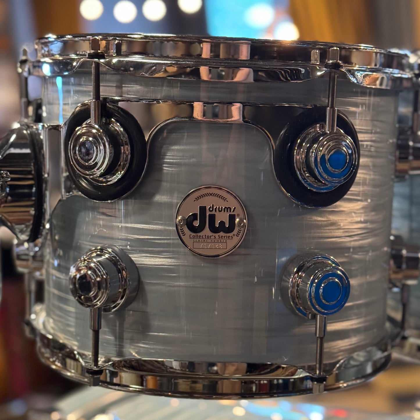 USED DW Collectors Series in Pale Blue Oyster (Birch Toms, Maple/Mahogany Bass Drum) - 16x24, 8x10, 9x12, 14x14, 16x16