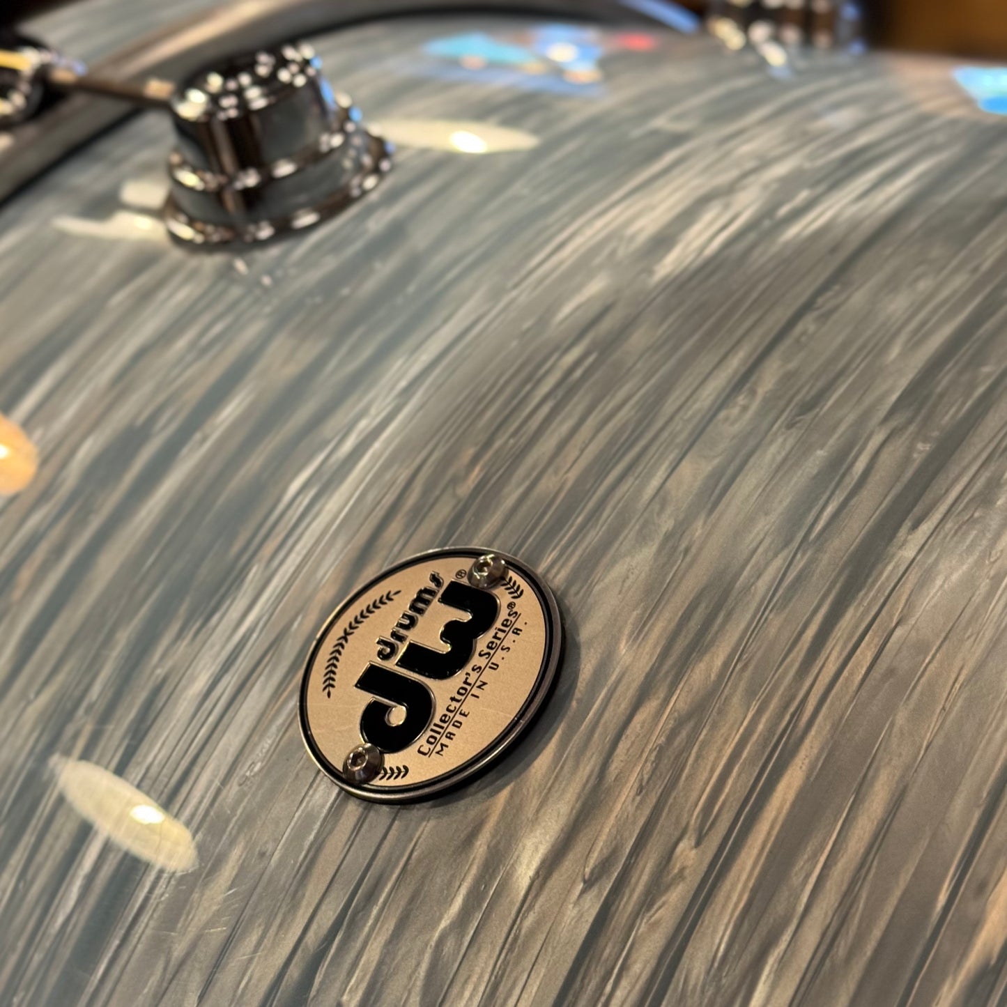 USED DW Collectors Series in Pale Blue Oyster (Birch Toms, Maple/Mahogany Bass Drum) - 16x24, 8x10, 9x12, 14x14, 16x16