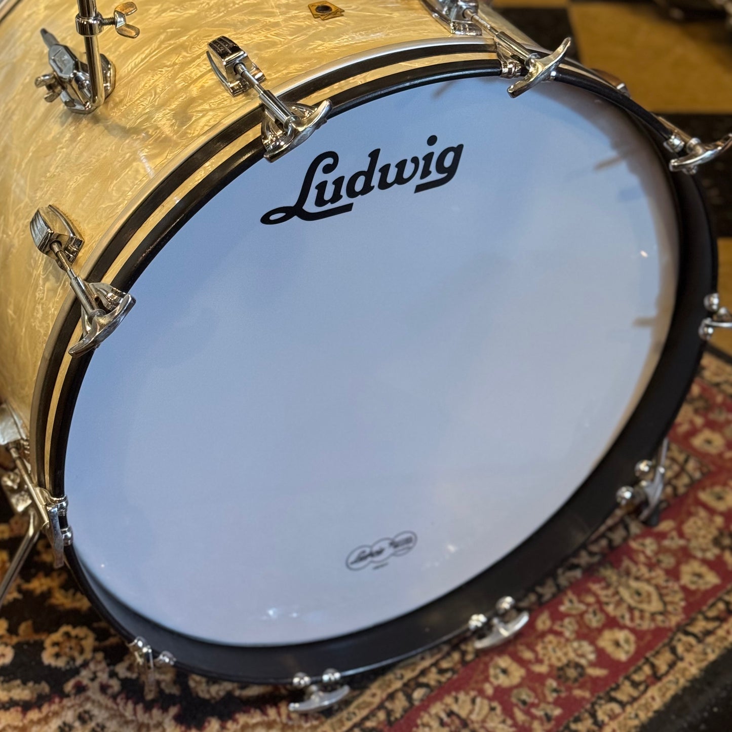 VINTAGE 1960's Ludwig Classic Outfit in White Marine Pearl - 14x22, 9x13, 16x16