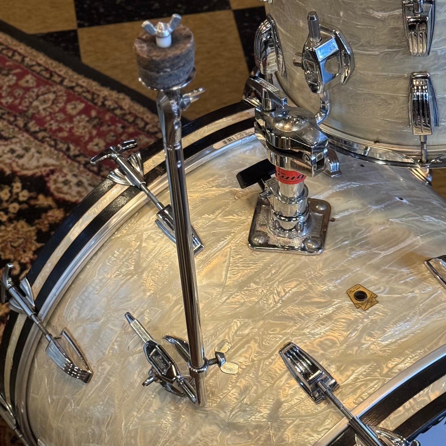 VINTAGE 1960's Ludwig Classic Outfit in White Marine Pearl - 14x22, 9x13, 16x16