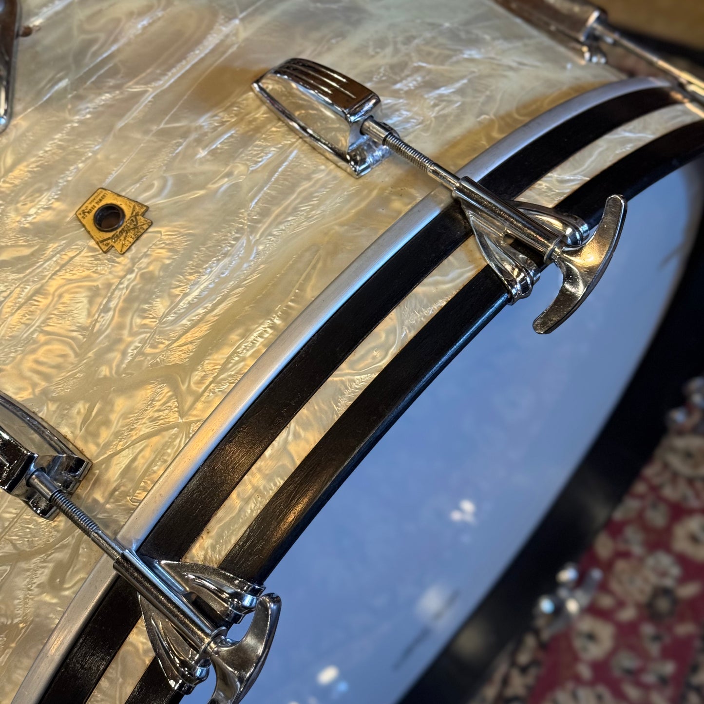 VINTAGE 1960's Ludwig Classic Outfit in White Marine Pearl - 14x22, 9x13, 16x16
