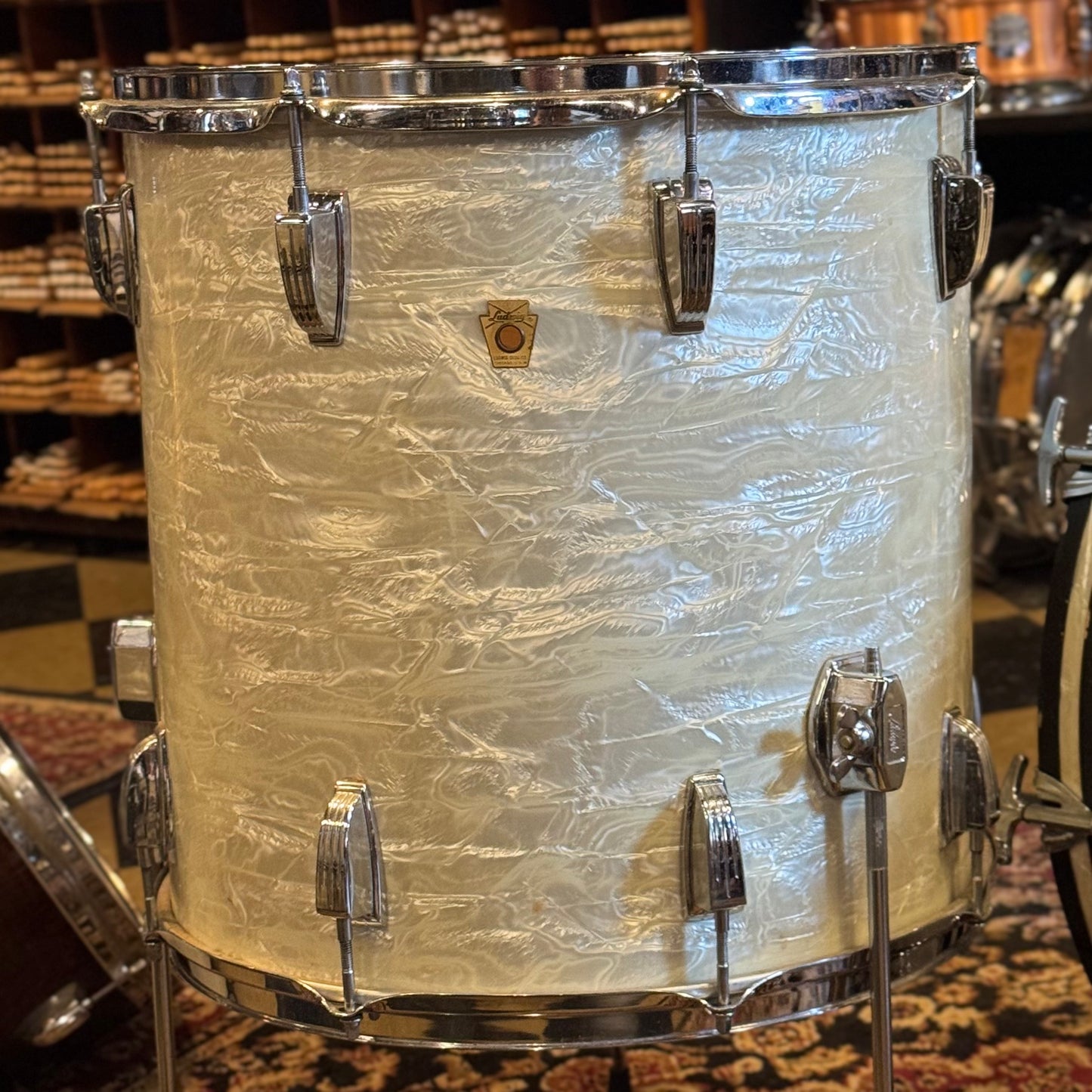 VINTAGE 1960's Ludwig Classic Outfit in White Marine Pearl - 14x22, 9x13, 16x16