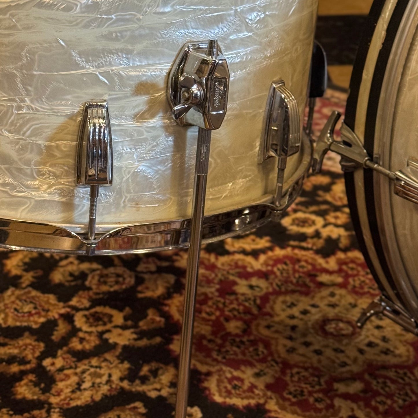 VINTAGE 1960's Ludwig Classic Outfit in White Marine Pearl - 14x22, 9x13, 16x16