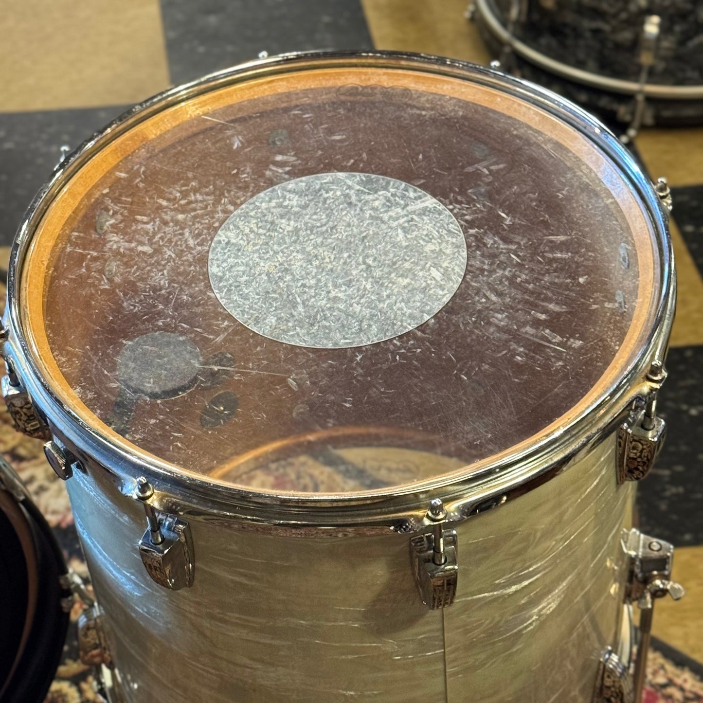 VINTAGE 1960's Ludwig Classic Outfit in White Marine Pearl - 14x22, 9x13, 16x16