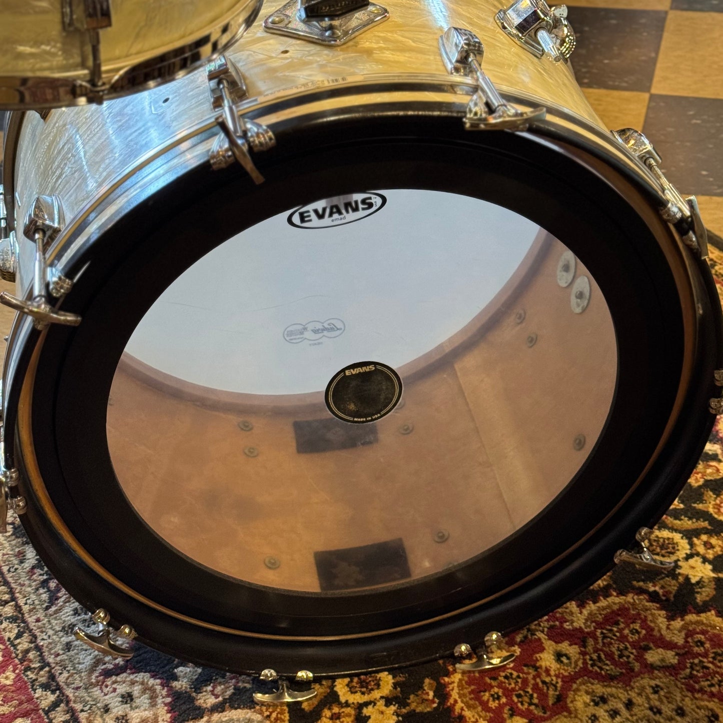VINTAGE 1960's Ludwig Classic Outfit in White Marine Pearl - 14x22, 9x13, 16x16