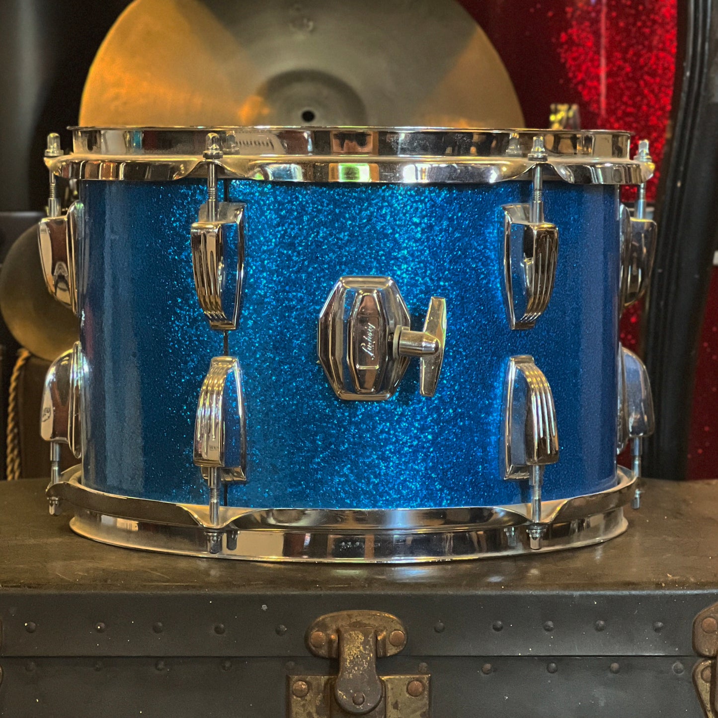 VINTAGE 1970's Ludwig 8x12 Blue Sparkle Tom