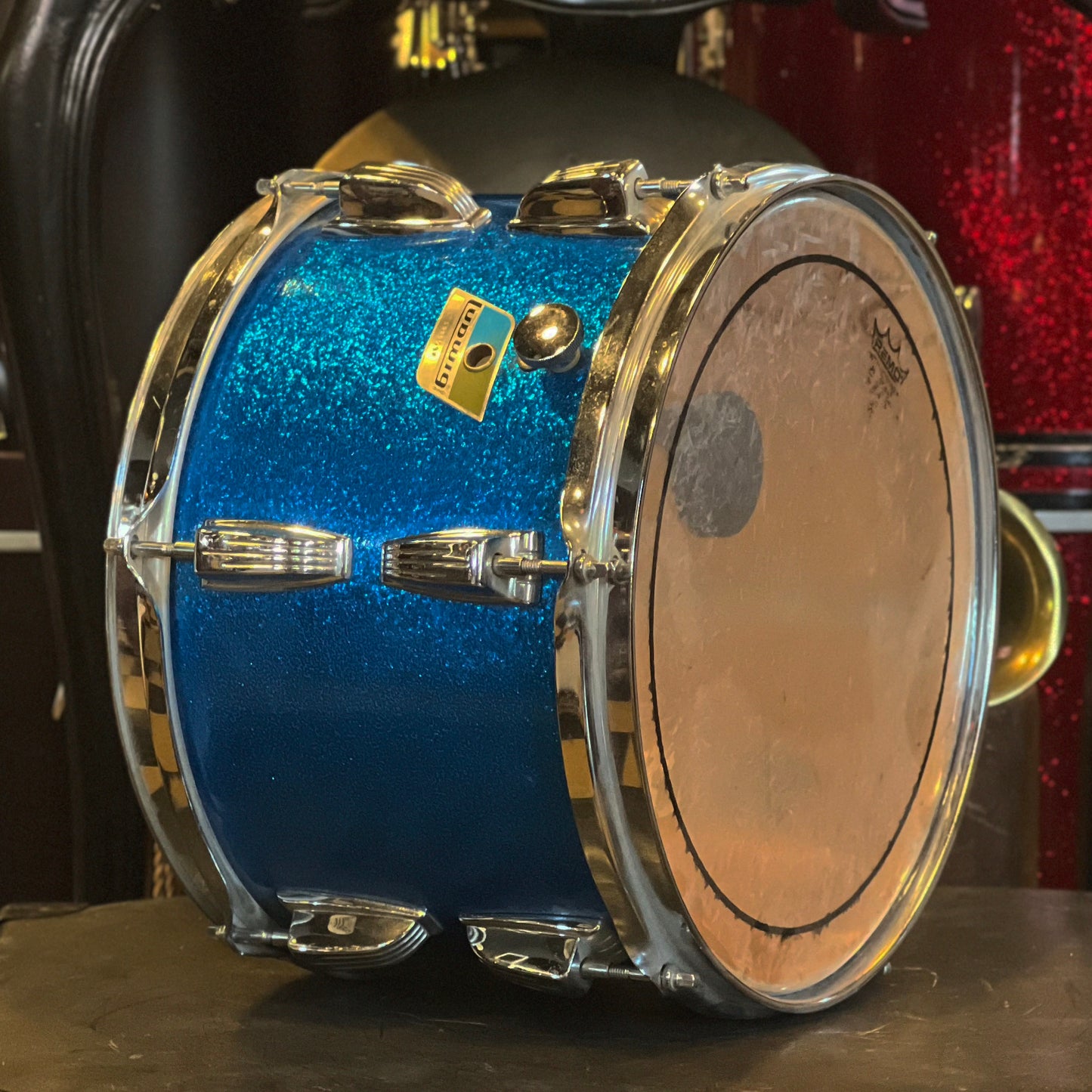 VINTAGE 1970's Ludwig 8x12 Blue Sparkle Tom