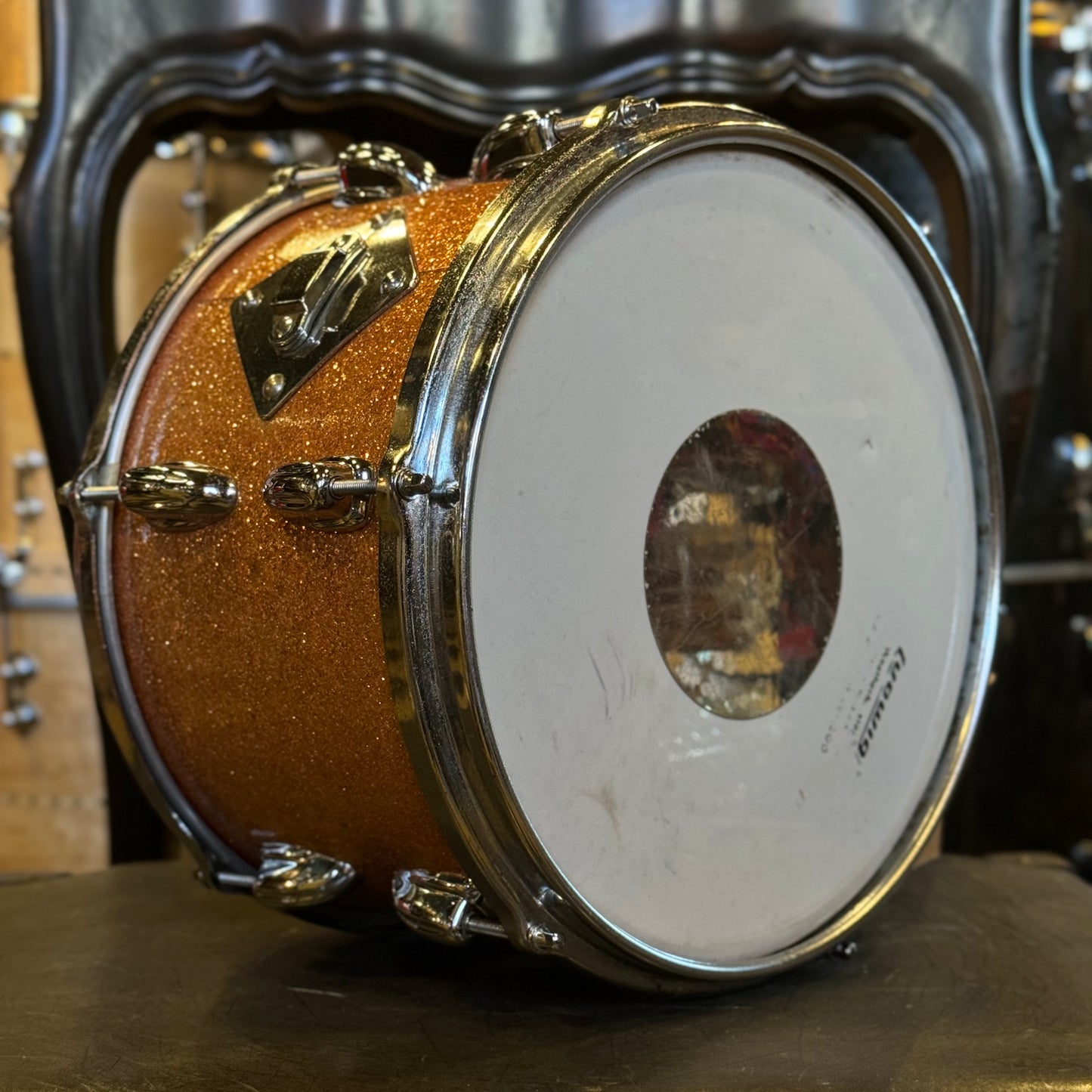 VINTAGE 1950's Slingerland 8x12 Tom in Pink Sparkle Pearl