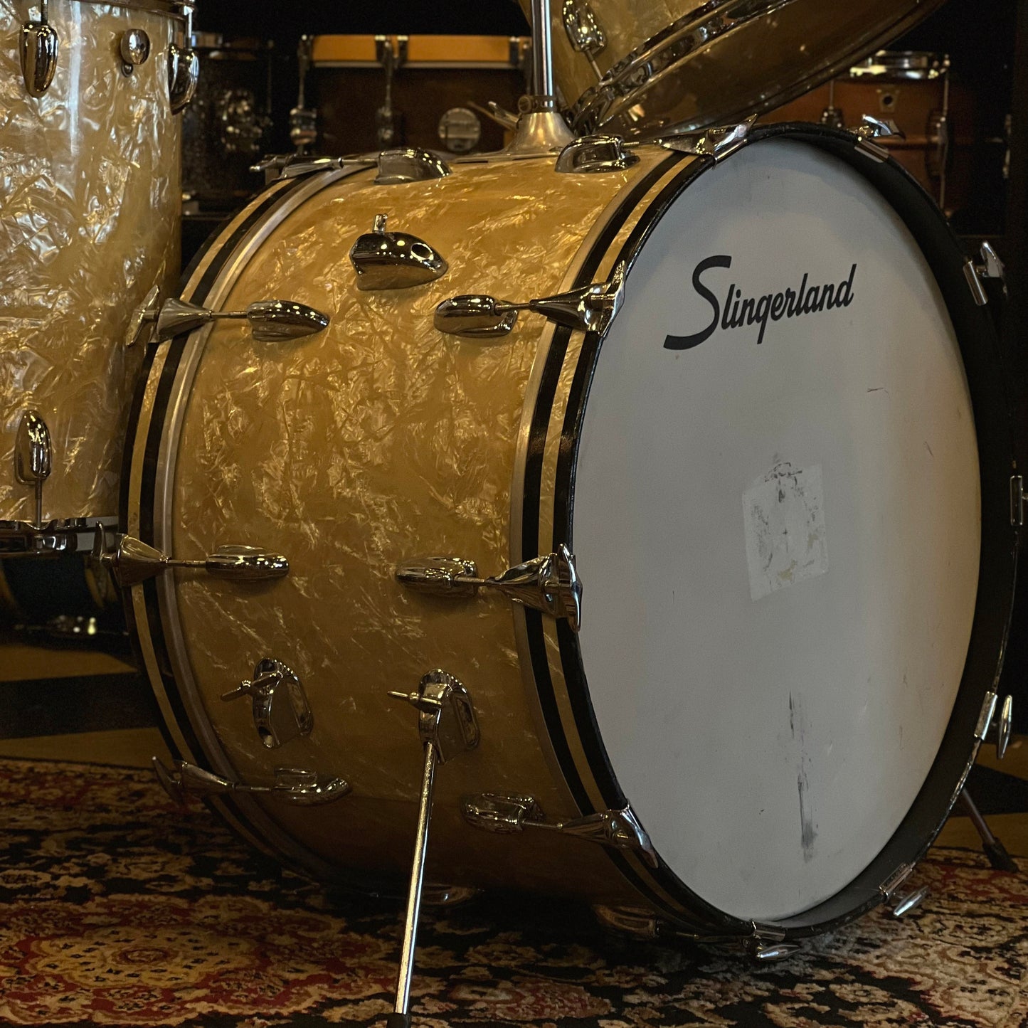 VINTAGE 1960's Slingerland Buddy Rich Outfit in White Marine Pearl - 14x22, 9x13, 16x16, 16x16