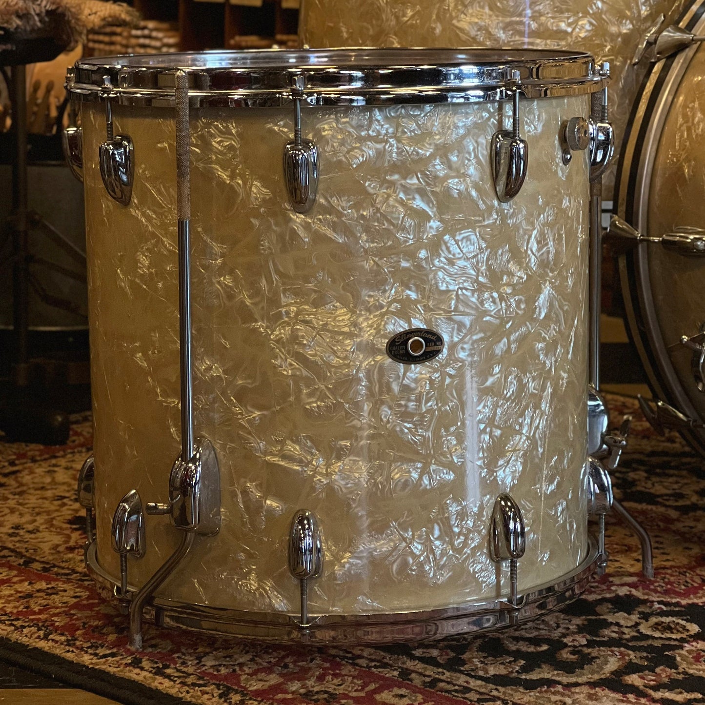 VINTAGE 1960's Slingerland Buddy Rich Outfit in White Marine Pearl - 14x22, 9x13, 16x16, 16x16
