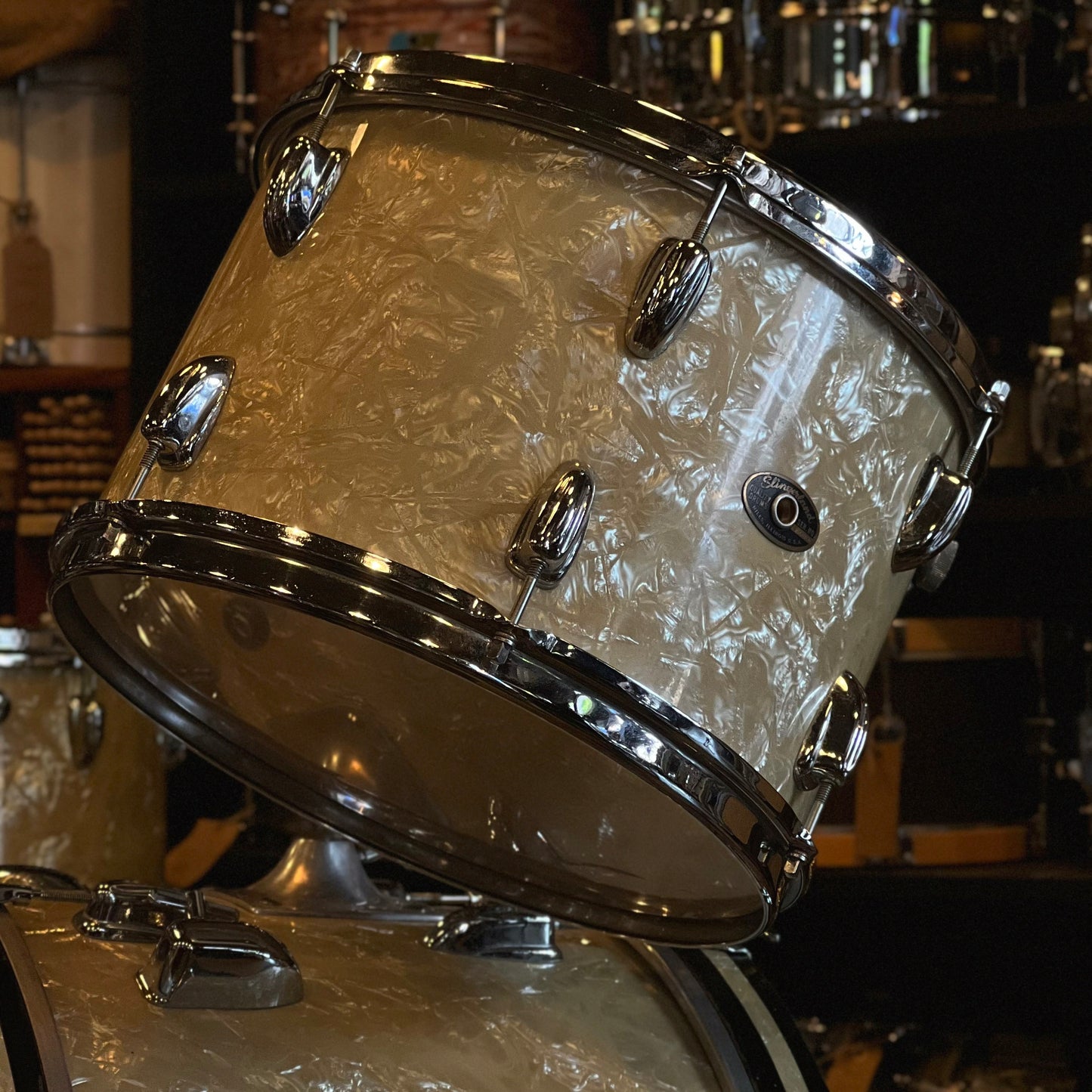 VINTAGE 1960's Slingerland Buddy Rich Outfit in White Marine Pearl - 14x22, 9x13, 16x16, 16x16