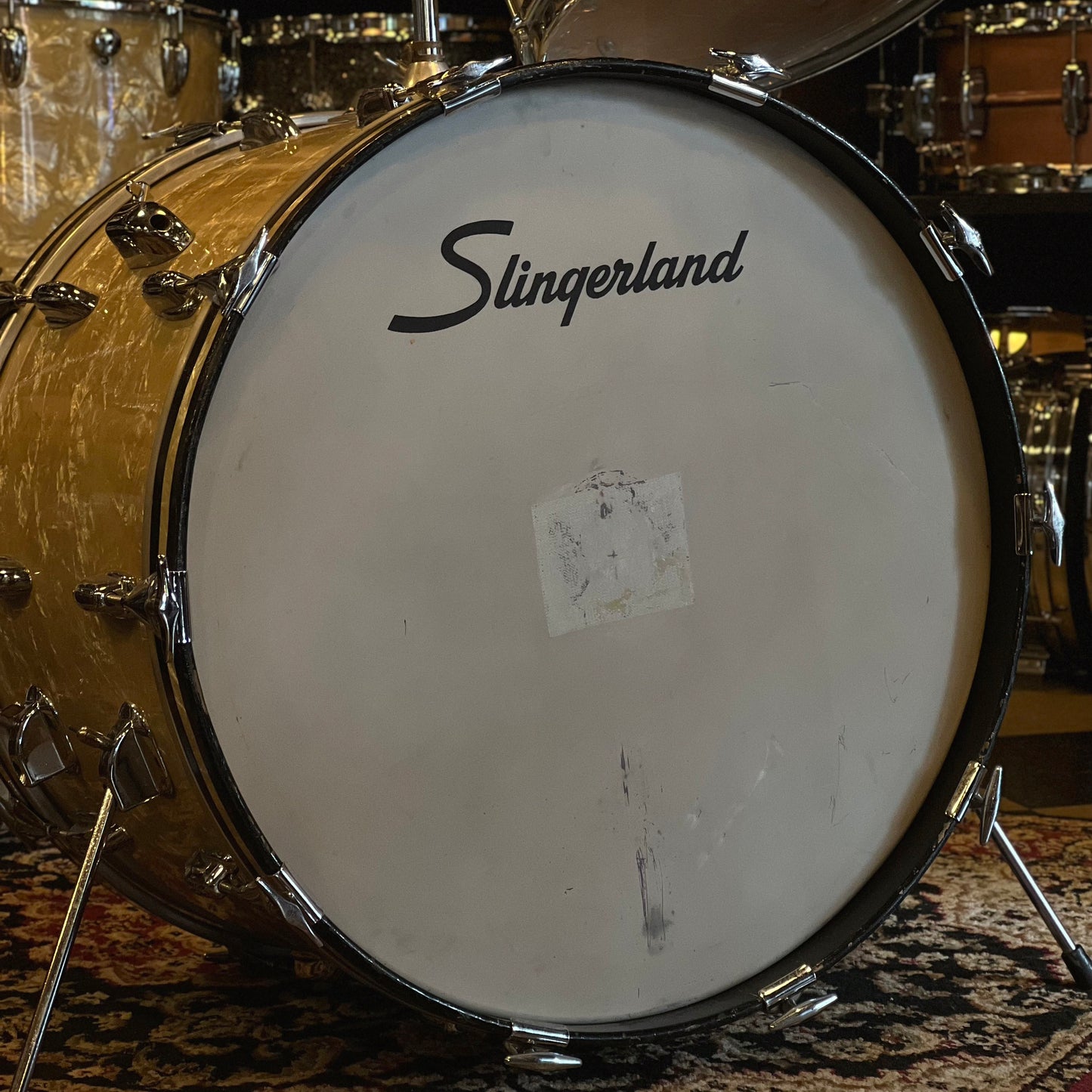 VINTAGE 1960's Slingerland Buddy Rich Outfit in White Marine Pearl - 14x22, 9x13, 16x16, 16x16