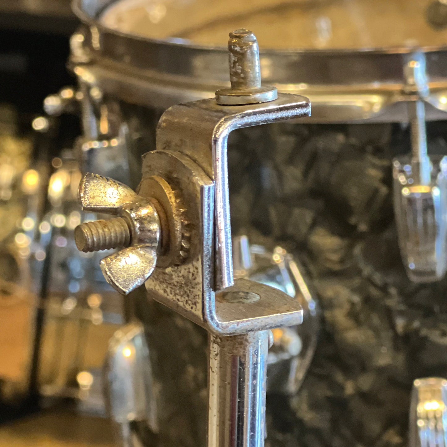 VINTAGE 1967 Ludwig Downbeat Outfit in Black Diamond Pearl - 14x20, 8x12, 14x14