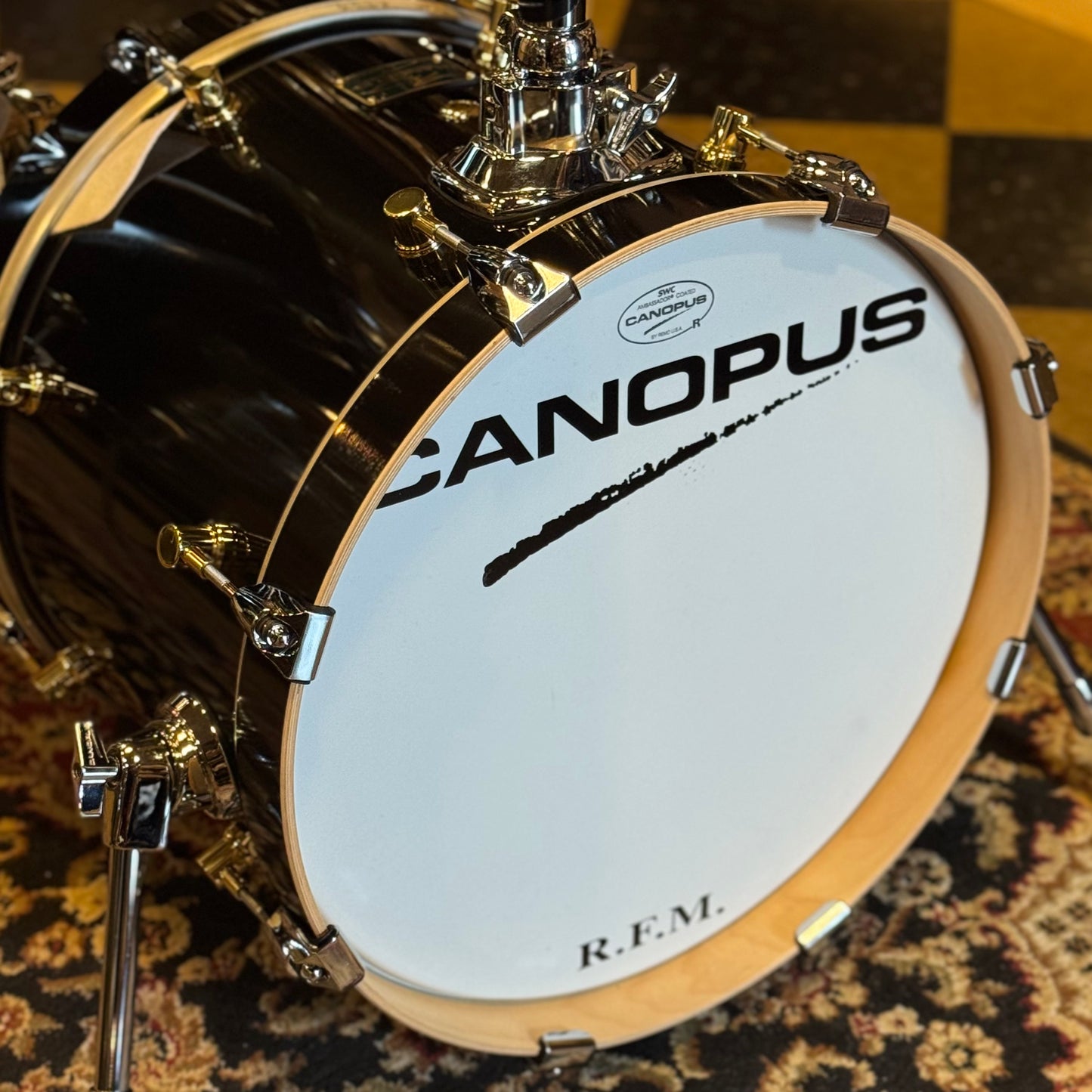 USED Canopus RFM Club Kit in Piano Black Lacquer w/ 12x16 Bass Drum