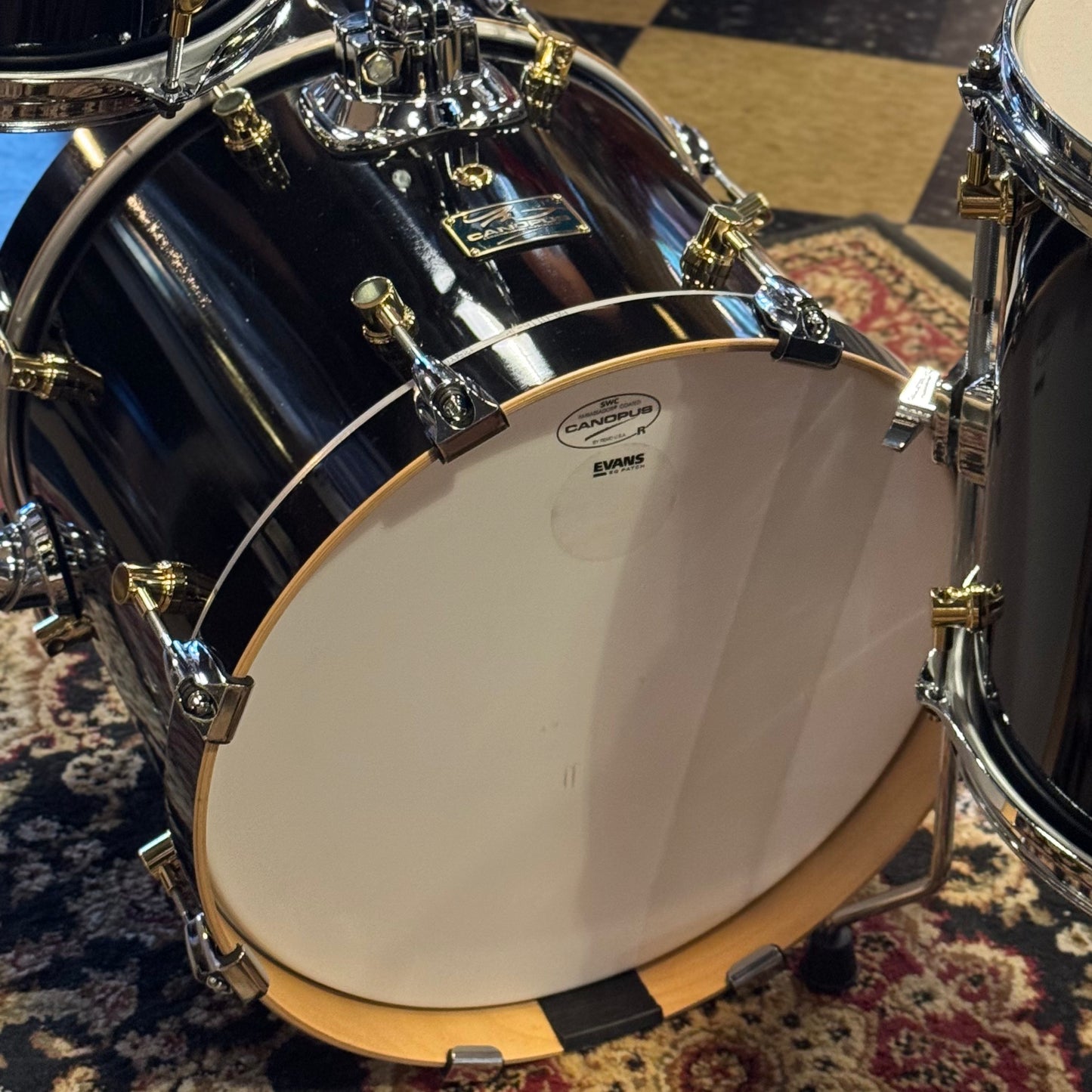 USED Canopus RFM Club Kit in Piano Black Lacquer w/ 12x16 Bass Drum