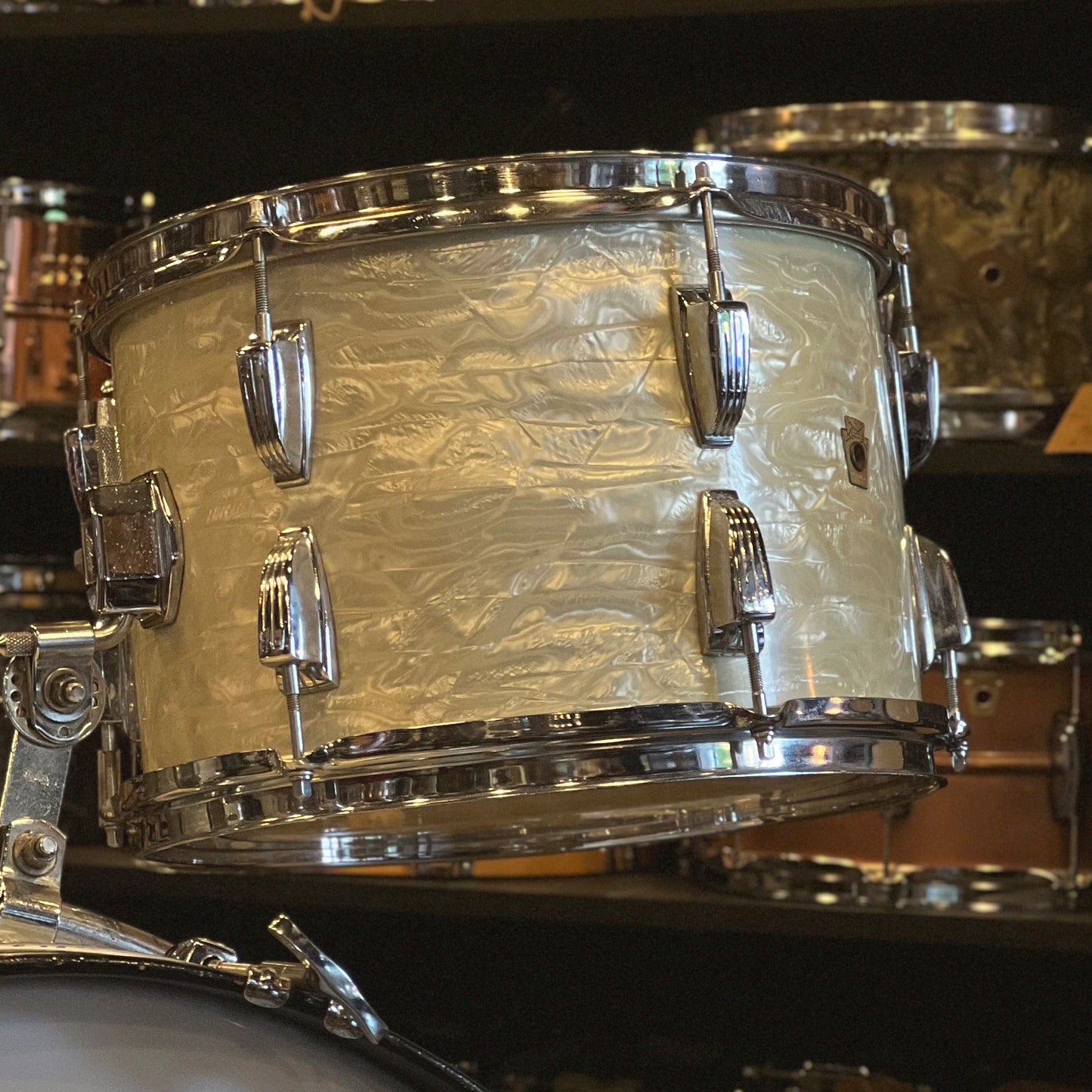 VINTAGE 1967 Ludwig Super Classic Outfit in White Marine Pearl - 14x22, 9x13, 16x16
