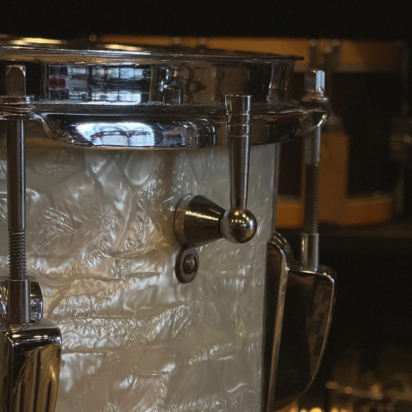 VINTAGE 1967 Ludwig Super Classic Outfit in White Marine Pearl - 14x22, 9x13, 16x16