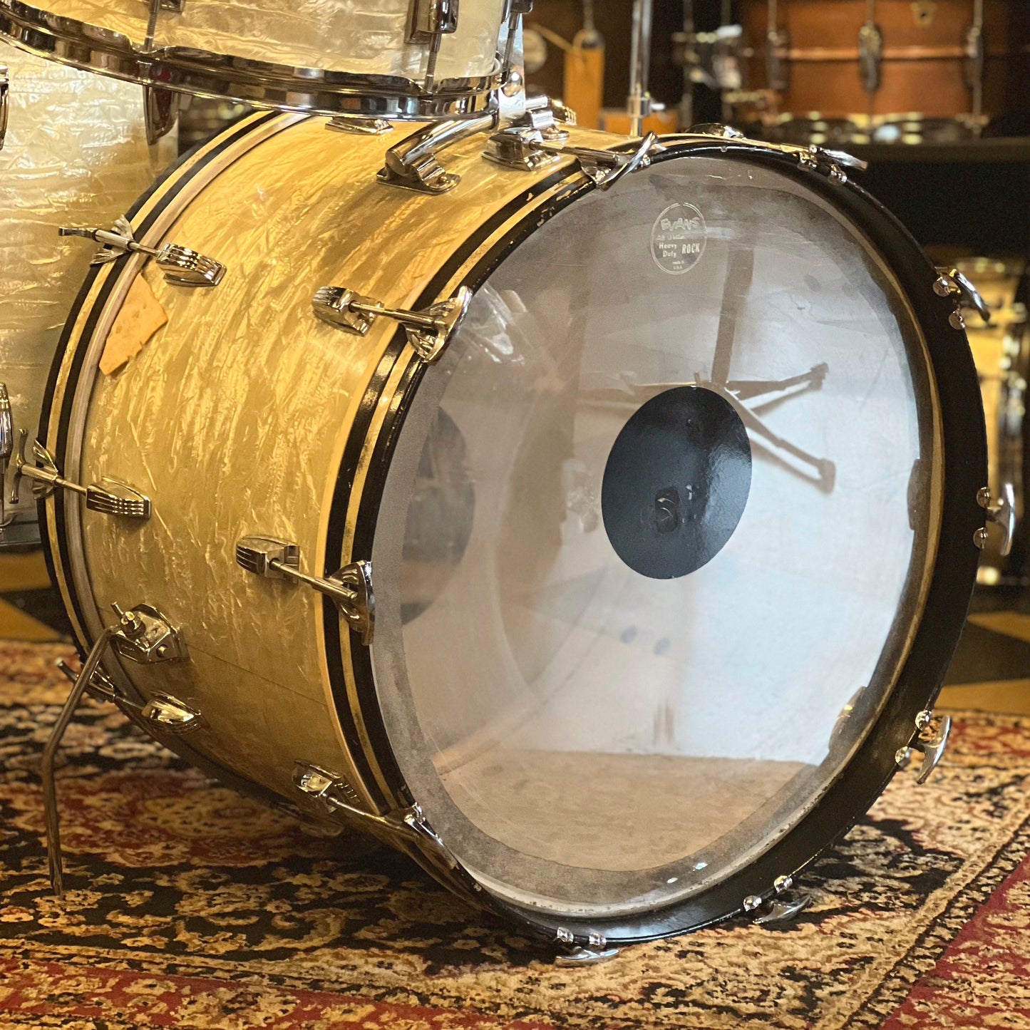 VINTAGE 1967 Ludwig Super Classic Outfit in White Marine Pearl - 14x22, 9x13, 16x16