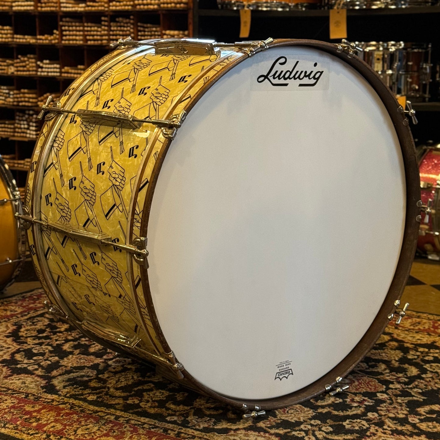 VINTAGE 1941 Ludwig & Ludwig Top Hat & Cane 2-Piece Snare and Bass Drum Outfit - 14x26, 7x14