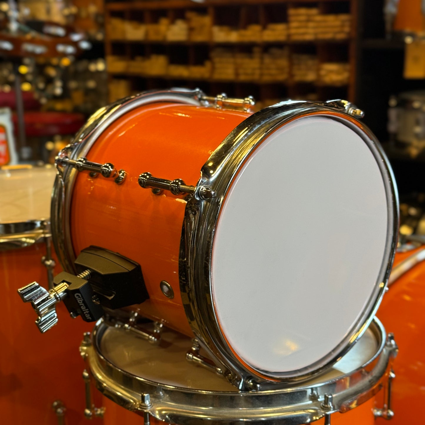 USED Custom Carbon Fiber Drum Set in "Tennessee Orange" - 16x22, 8x8, 10x10, 12x12, 11x13, 14x14