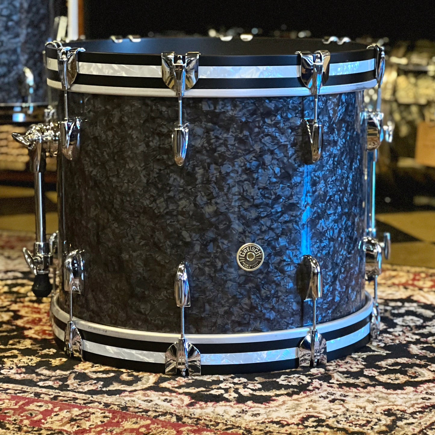NEW Gretsch USA Custom Drum Set in Deep Black Marine Pearl - 14x18, 8x12, 14x14