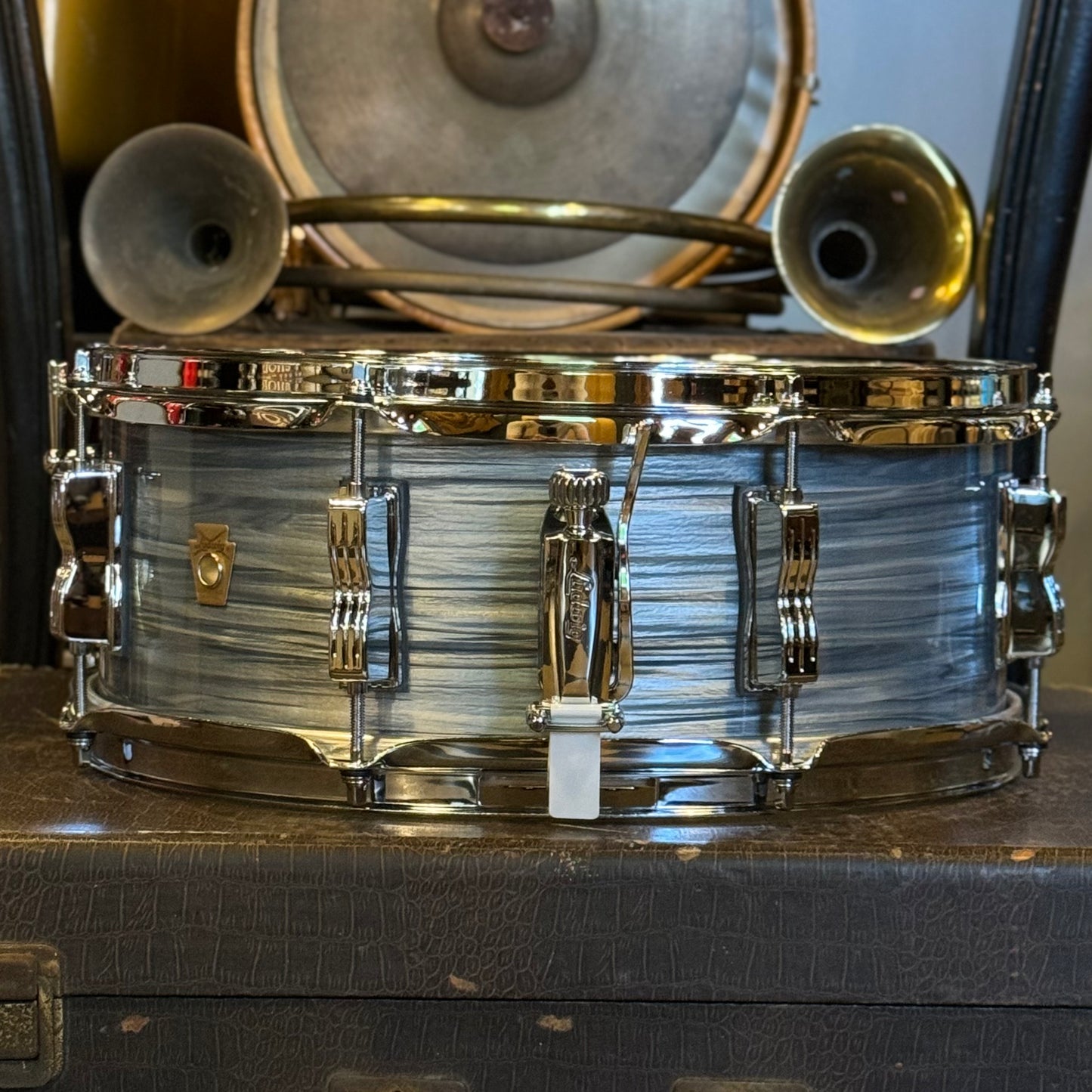 NEW Ludwig 5.5x14 Jazz Fest Snare Drum in Vintage Blue Oyster