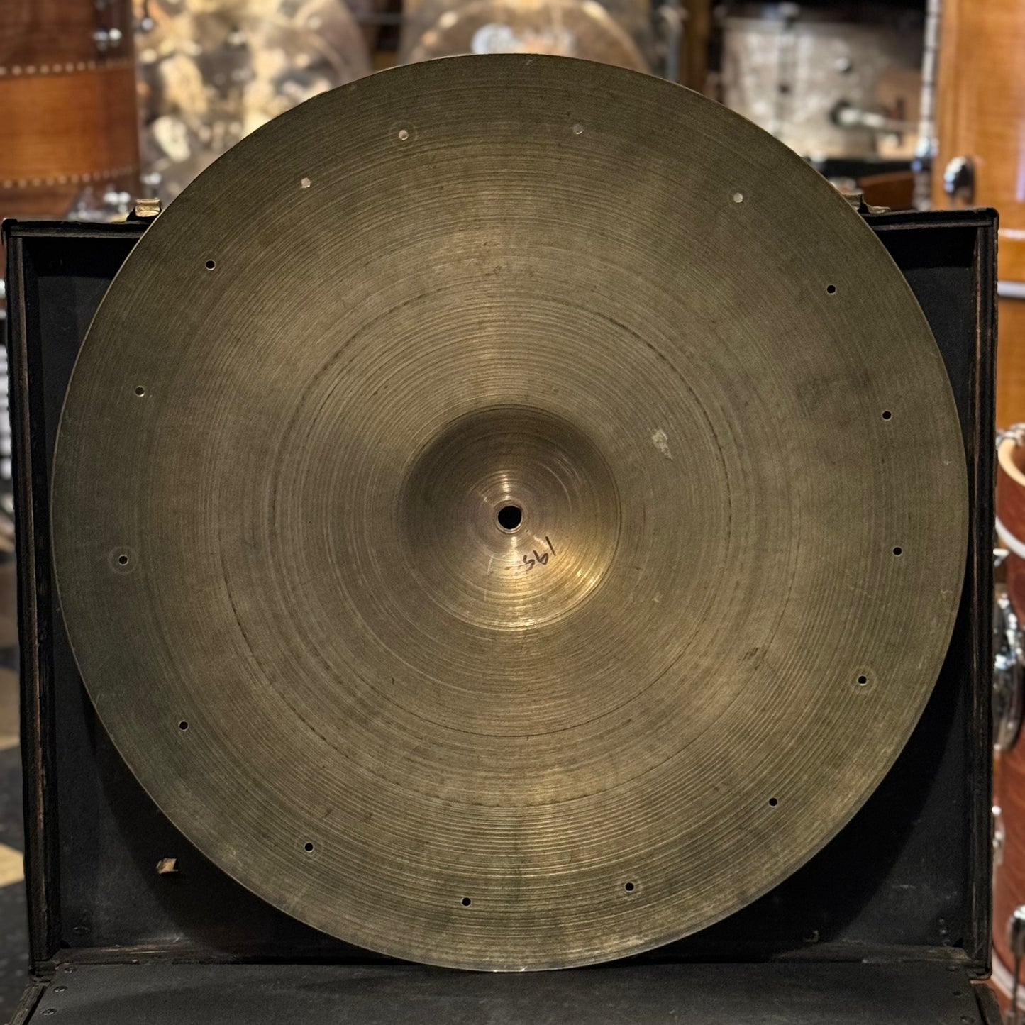 VINTAGE 1950's A. Zildjian 20" Small Stamp Ride Cymbal w/ Rivet Holes - 1952g