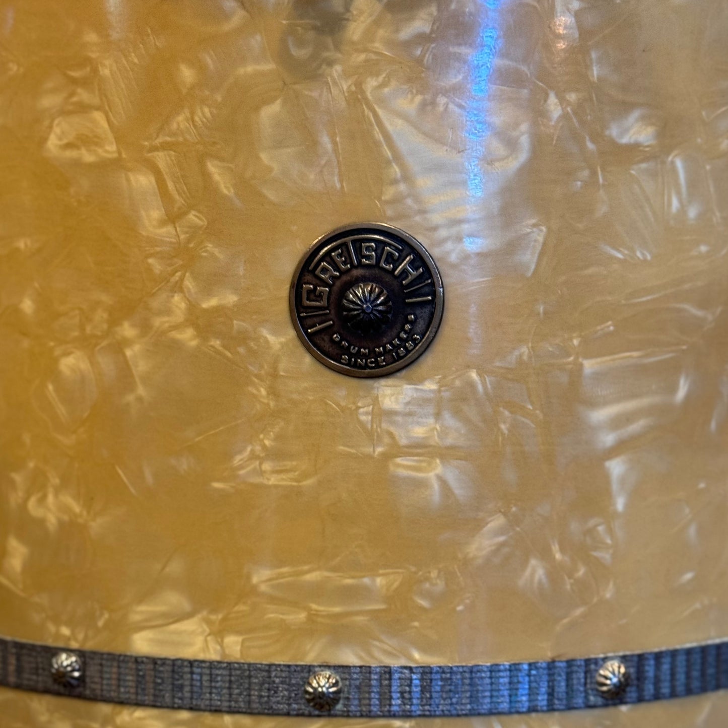 VINTAGE 1950's Gretsch 24x14 Cocktail Drum in White Marine Pearl